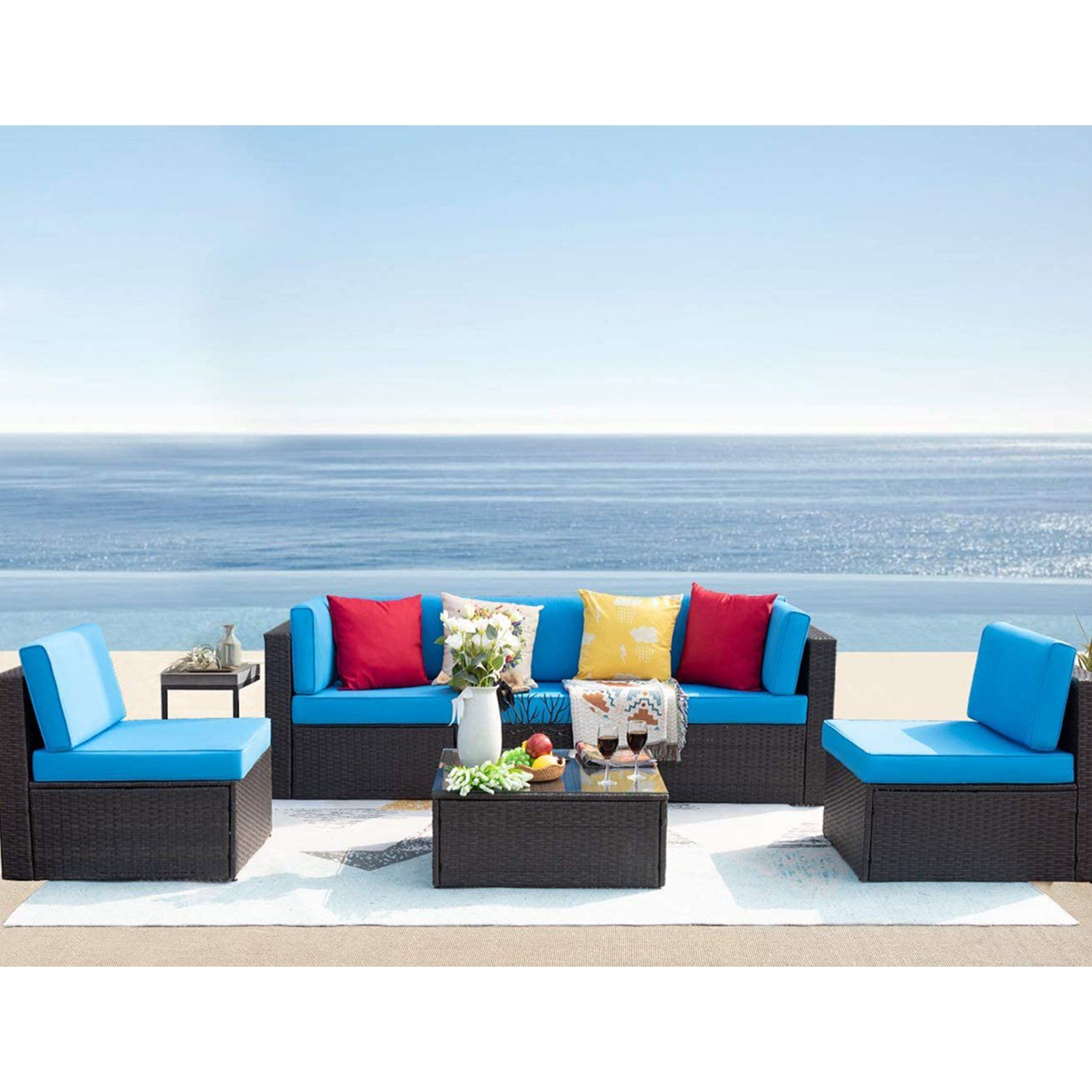 homall-patio-furniture-lounge-set-6-tlg-rattan-sofa-beige image 8