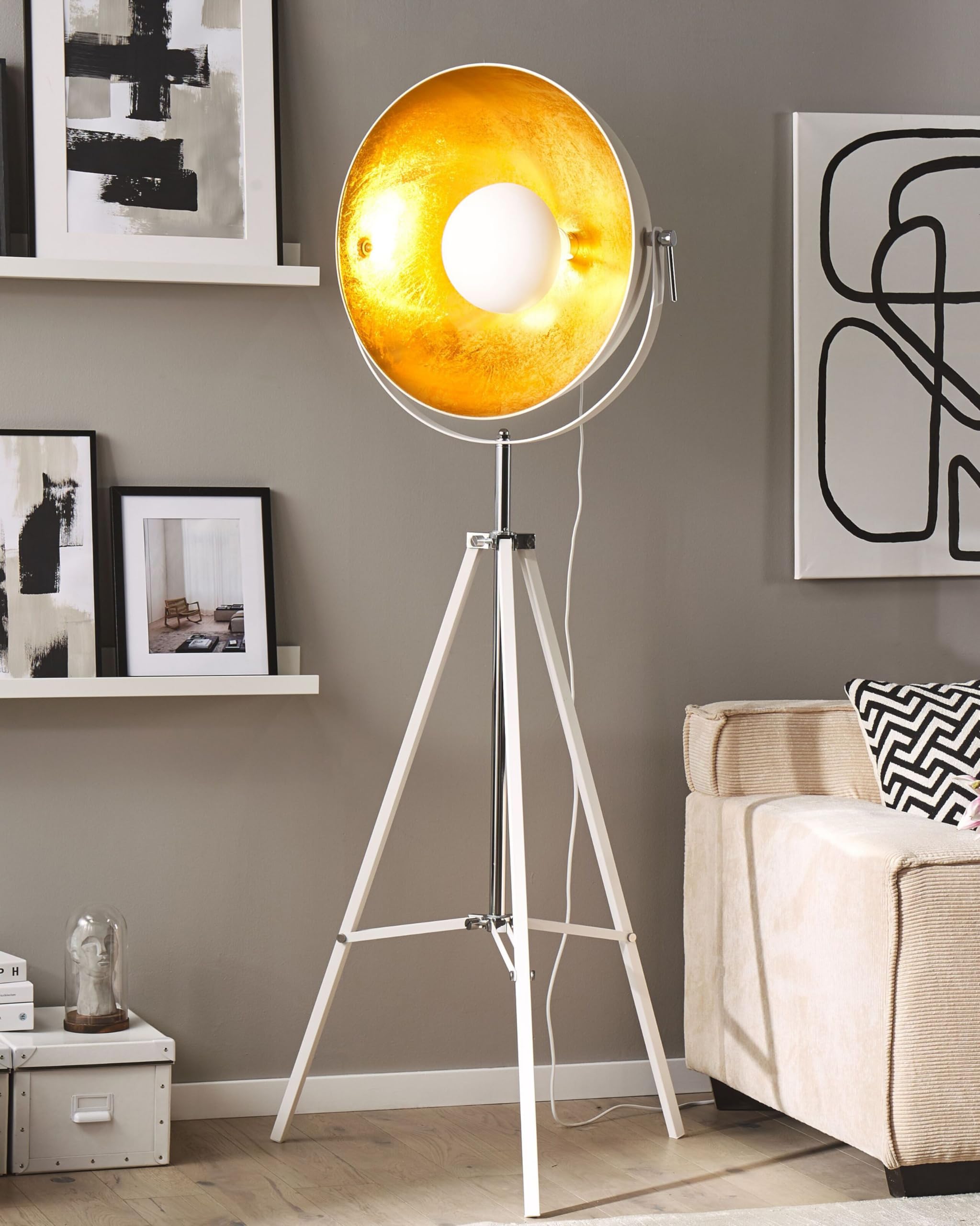 beliani-thames-ii-stehlampe-metall-wei-gold-165-cm image 2