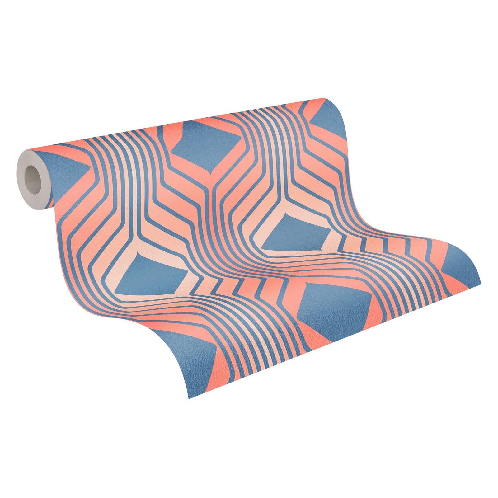 a-s-cr-ation-retro-chic-vliestapete-blau-rot-rosa-grafik image 3