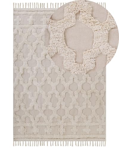 beliani-suluova-baumwoll-teppich-beige-160x230-cm image 8