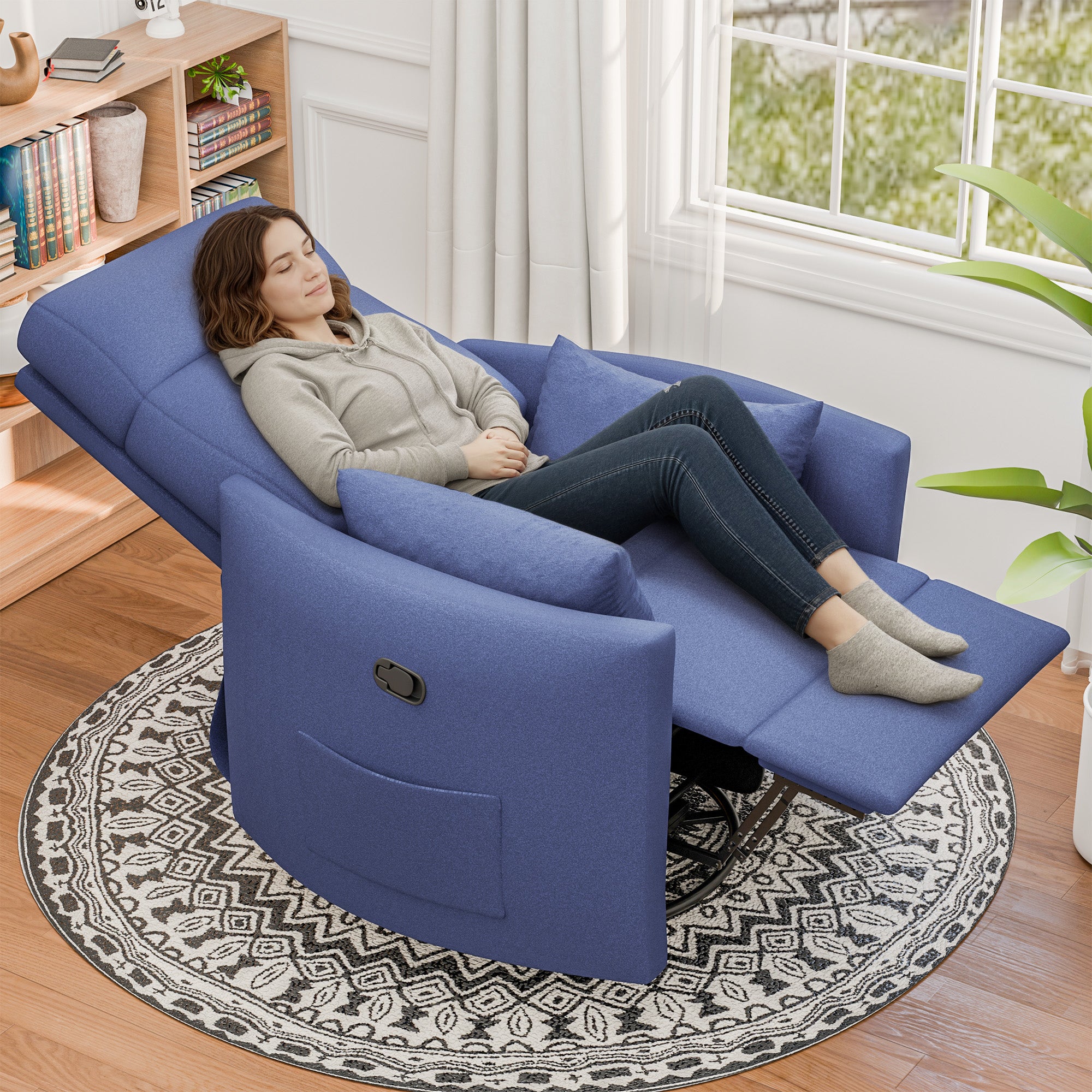 homall-recliner-chair-schaukelsessel-dunkelgrau-massage-stillstuhl image 3