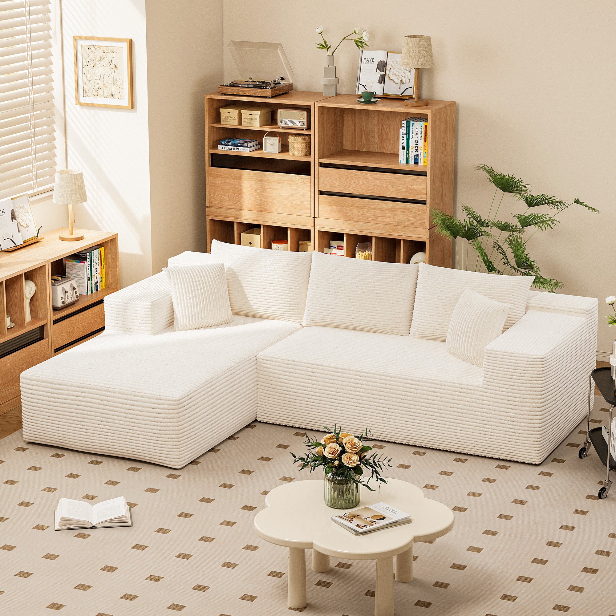 homall-sofa-ecksofa-108-grau-modular-chenille image 1