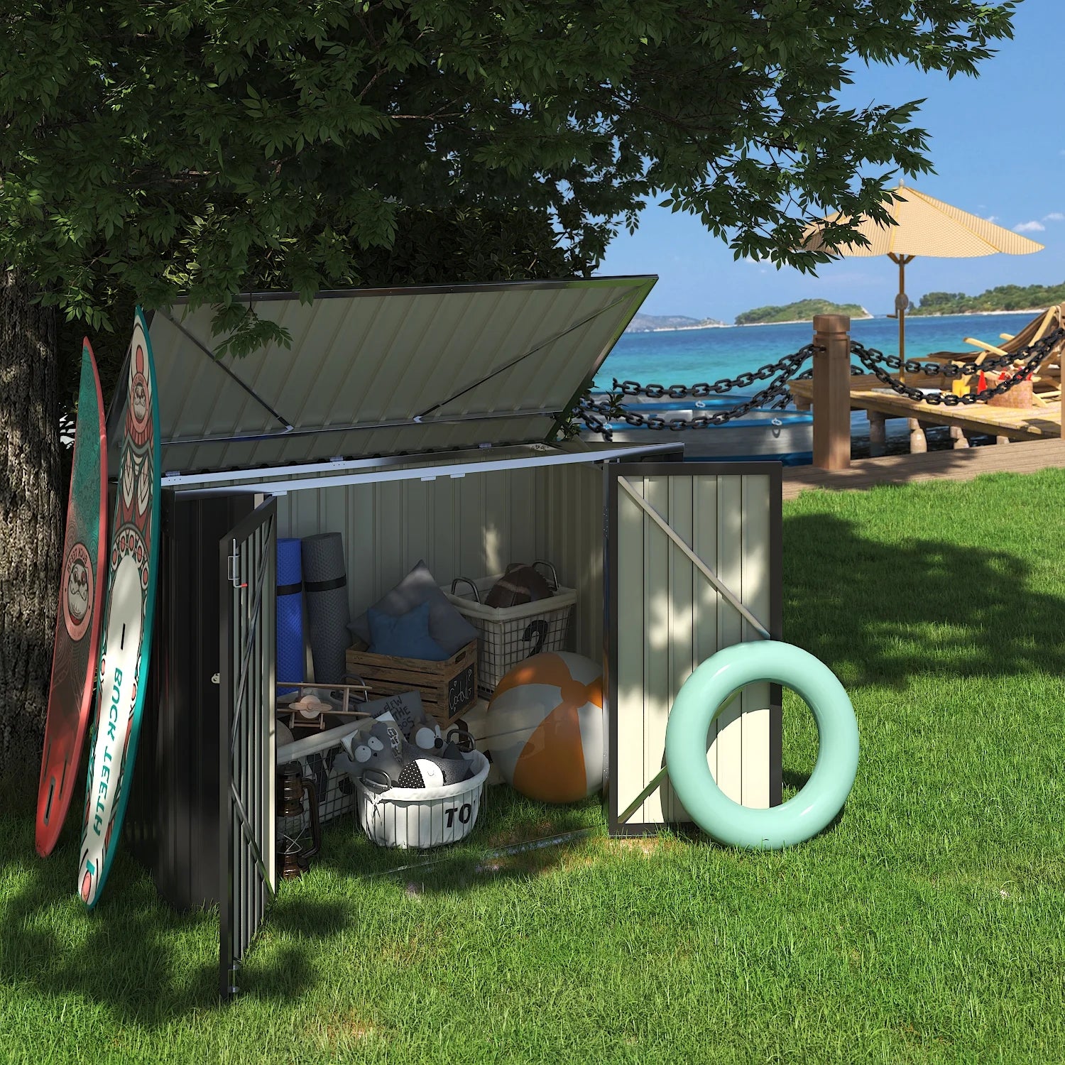 homall-metal-shed-ger-tehaus-metall-6x3-schwarz-abschlie-bar image 6