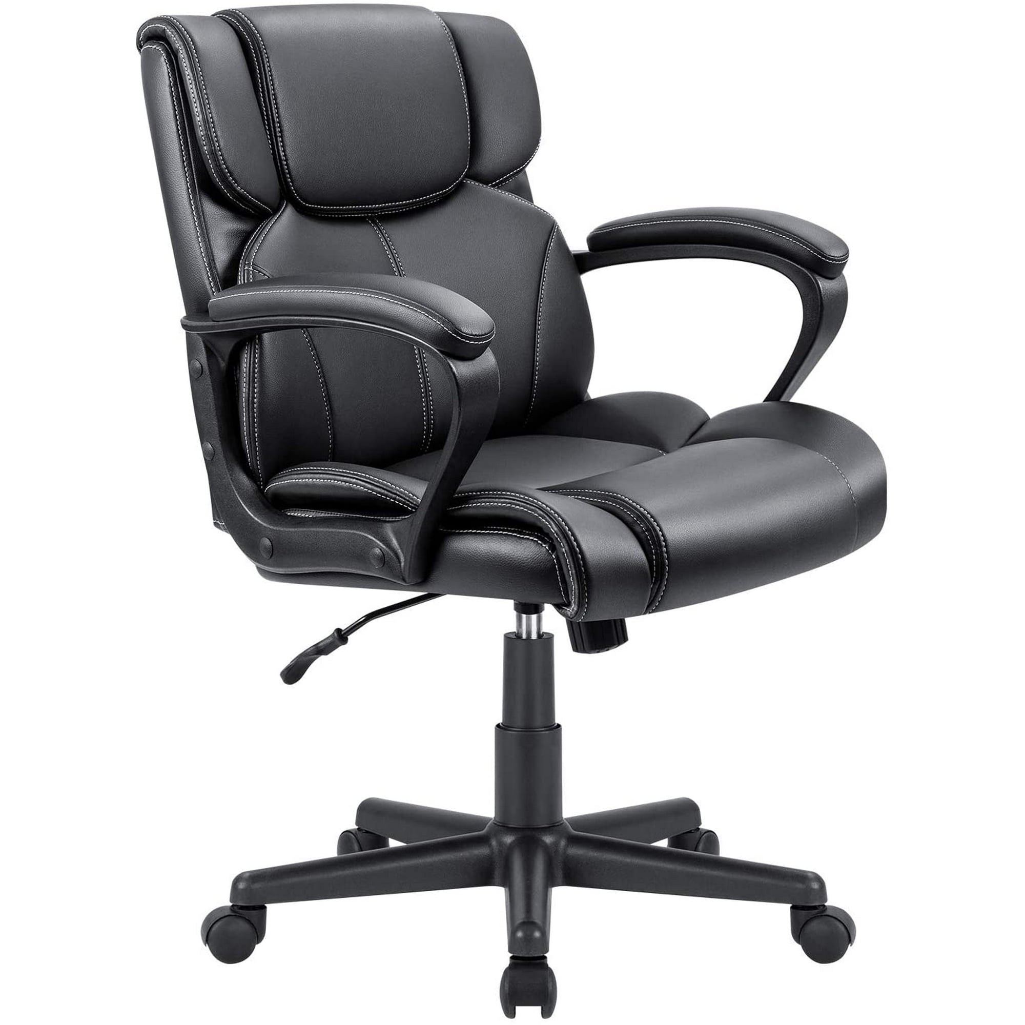 homall-office-leather-chair-b-rostuhl-schwarz-mit-armlehnen image 1