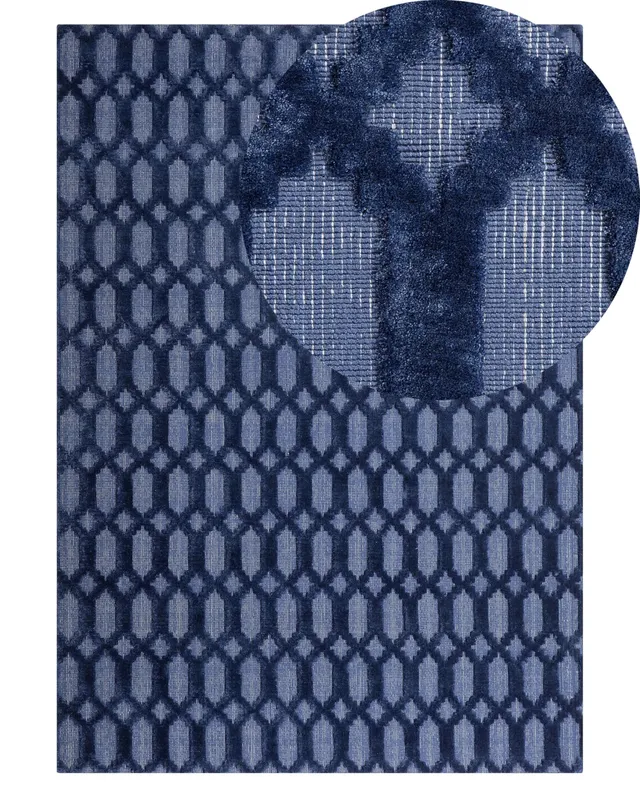 beliani-cizre-teppich-140-x-200-cm-blau-viskose image 1