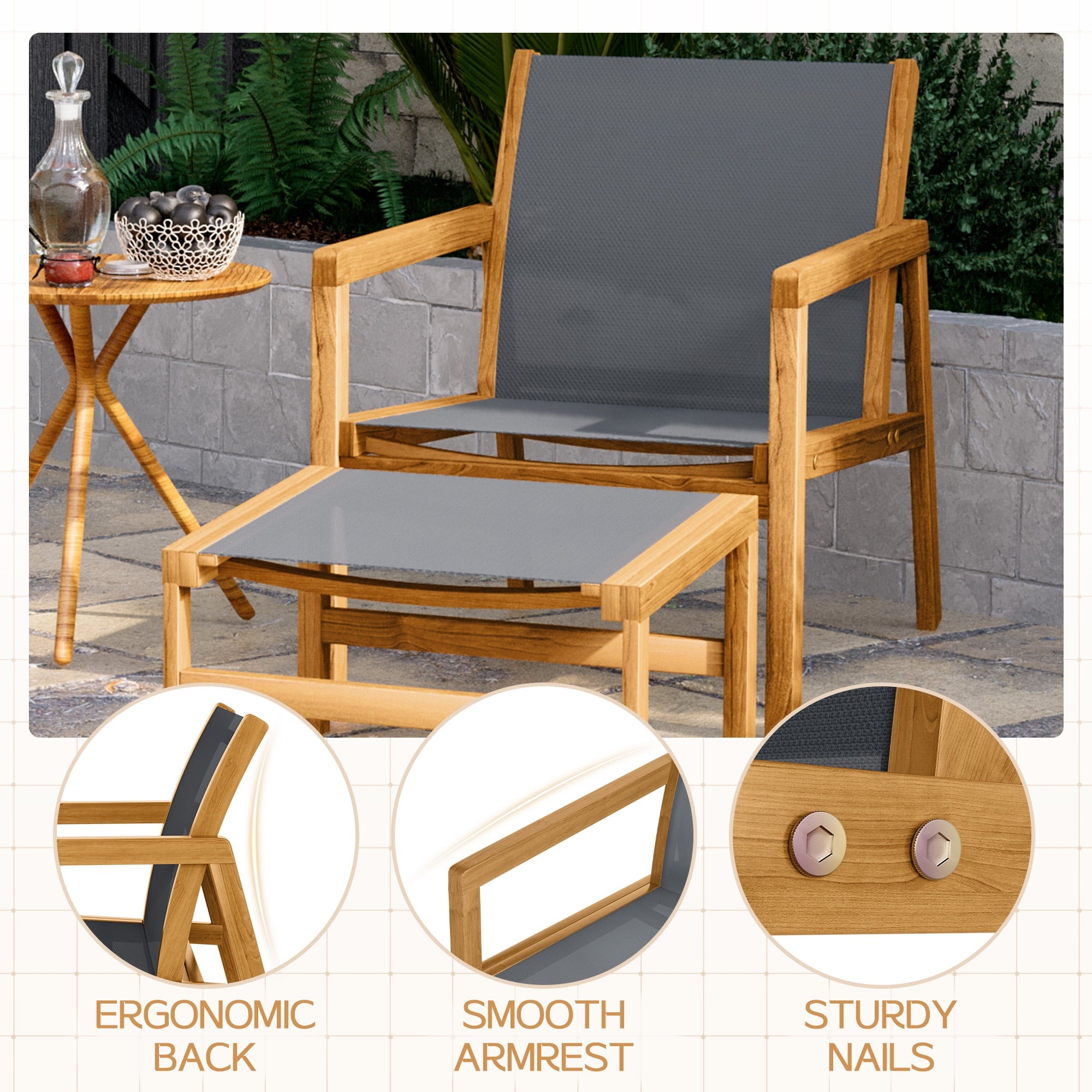 homall-patio-set-4-tlg-akazie-textilene-mit-hocker image 4