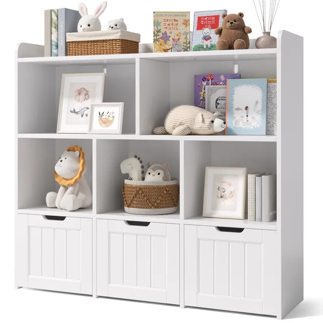 bealife-ap81-spielzeugschrank-wei-100cm-mdf-kinderregal image 1