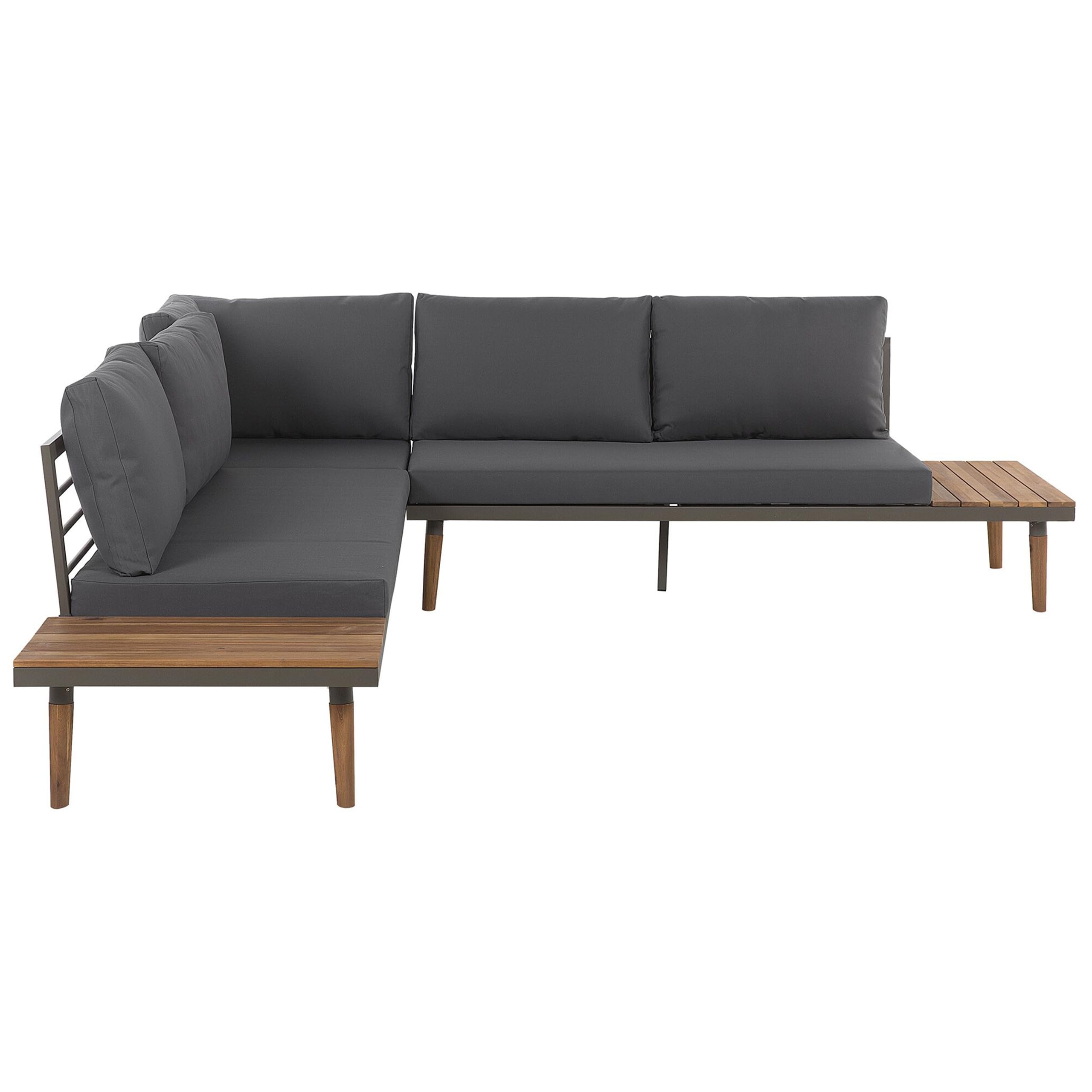 beliani-corato-lounge-set-akazienholz-5-sitzer-dunkelgrau image 5