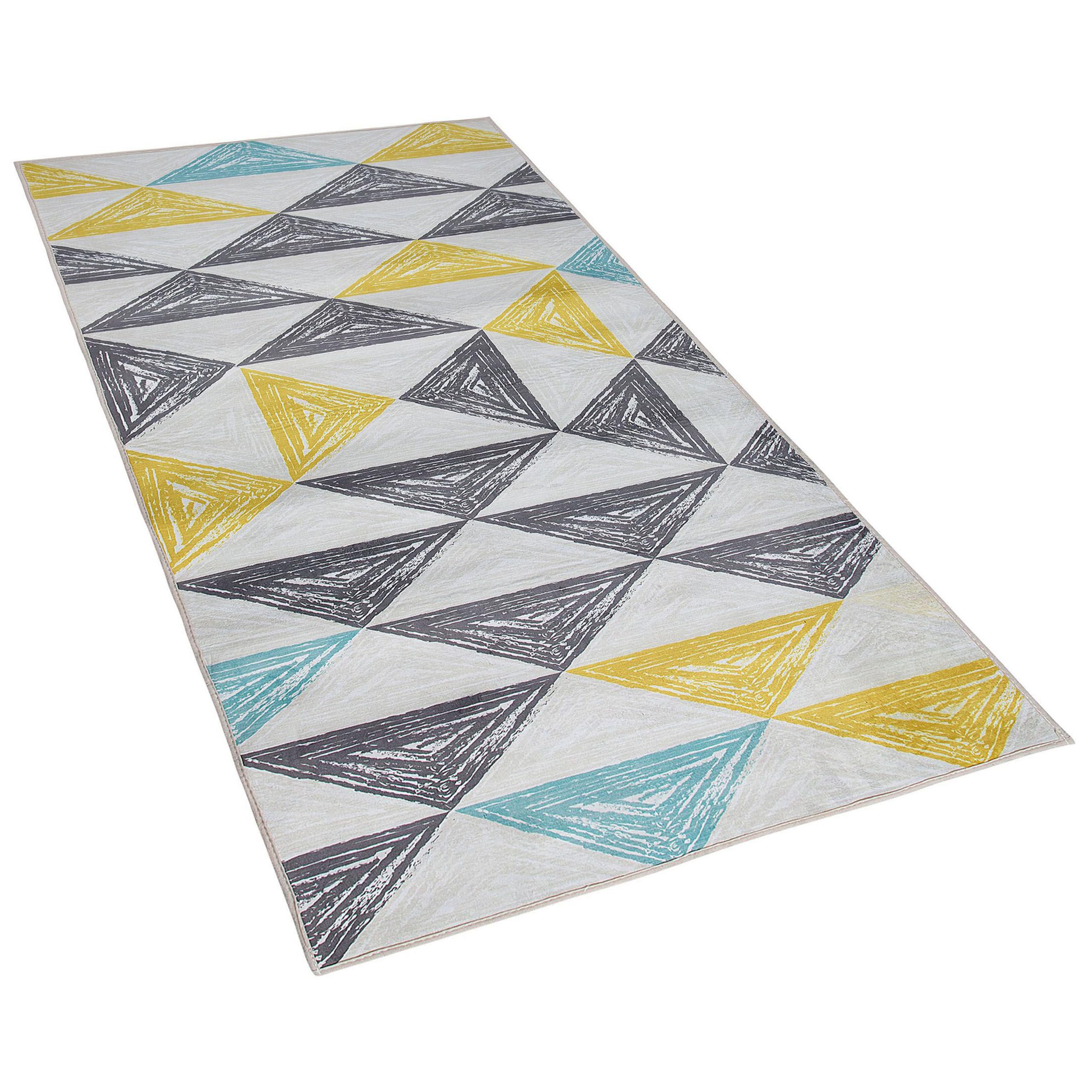 beliani-kalen-teppich-80-x-150-cm-grau-gelb-dreieckmuster image 3