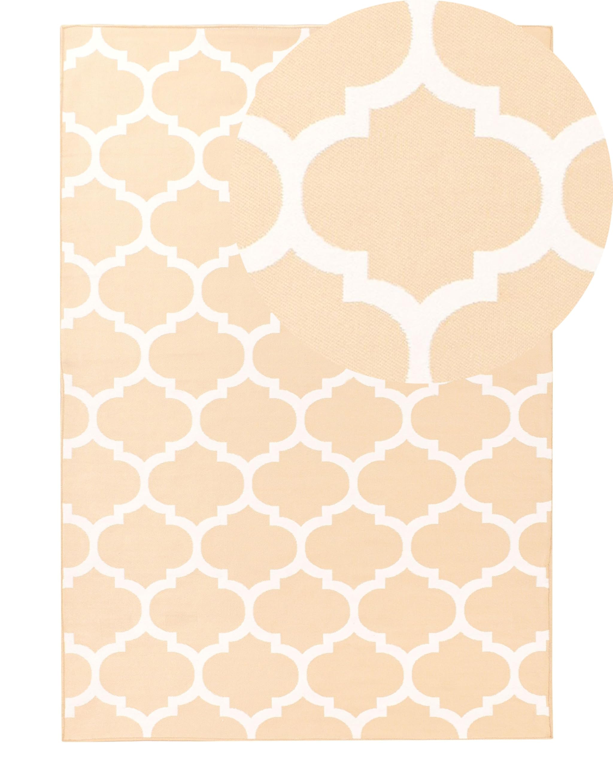 beliani-aksu-teppich-140x200-beige-handgewebt-marokko-muster image 1