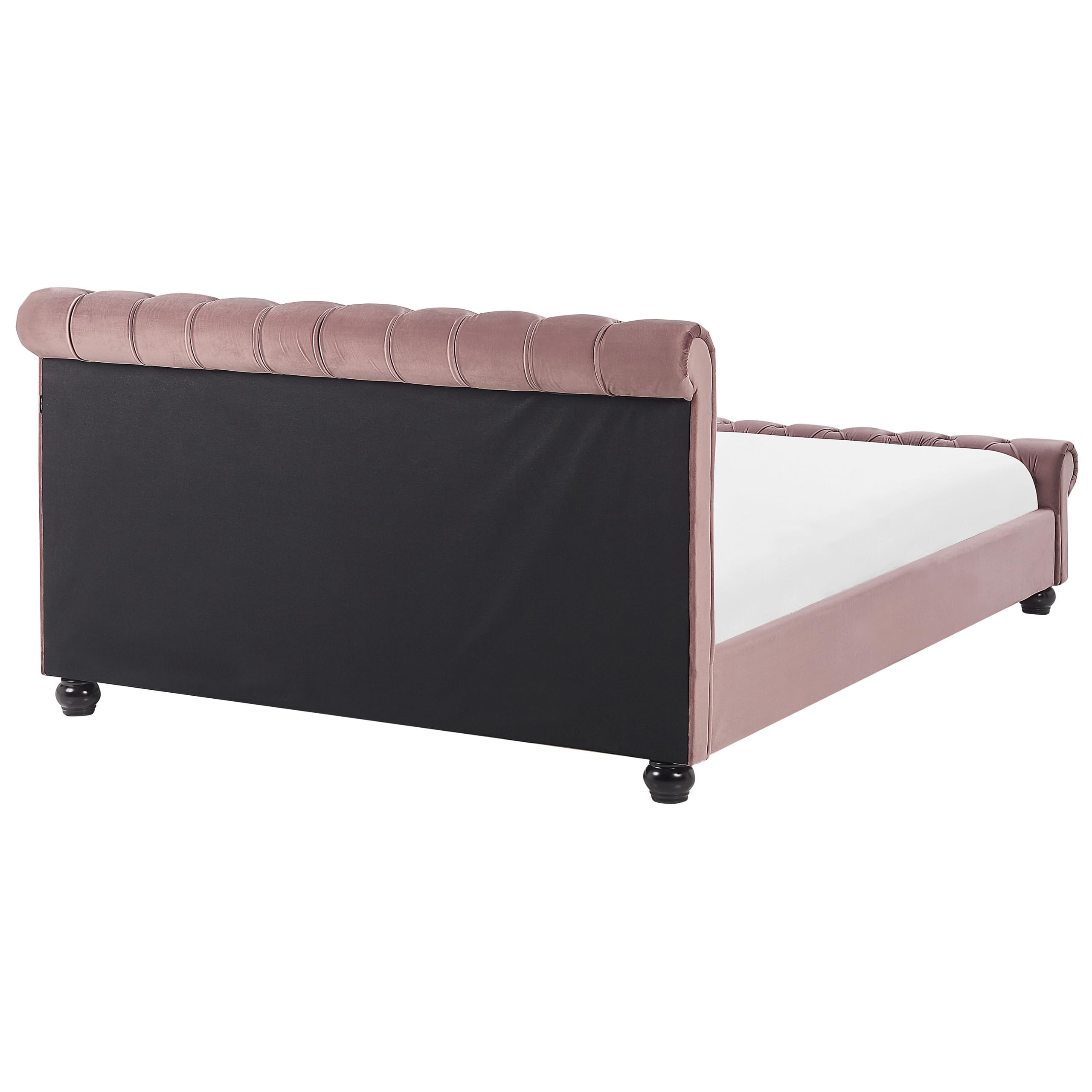 beliani-chesterfield-samtbett-rosa-160x200-mit-lattenrost image 6