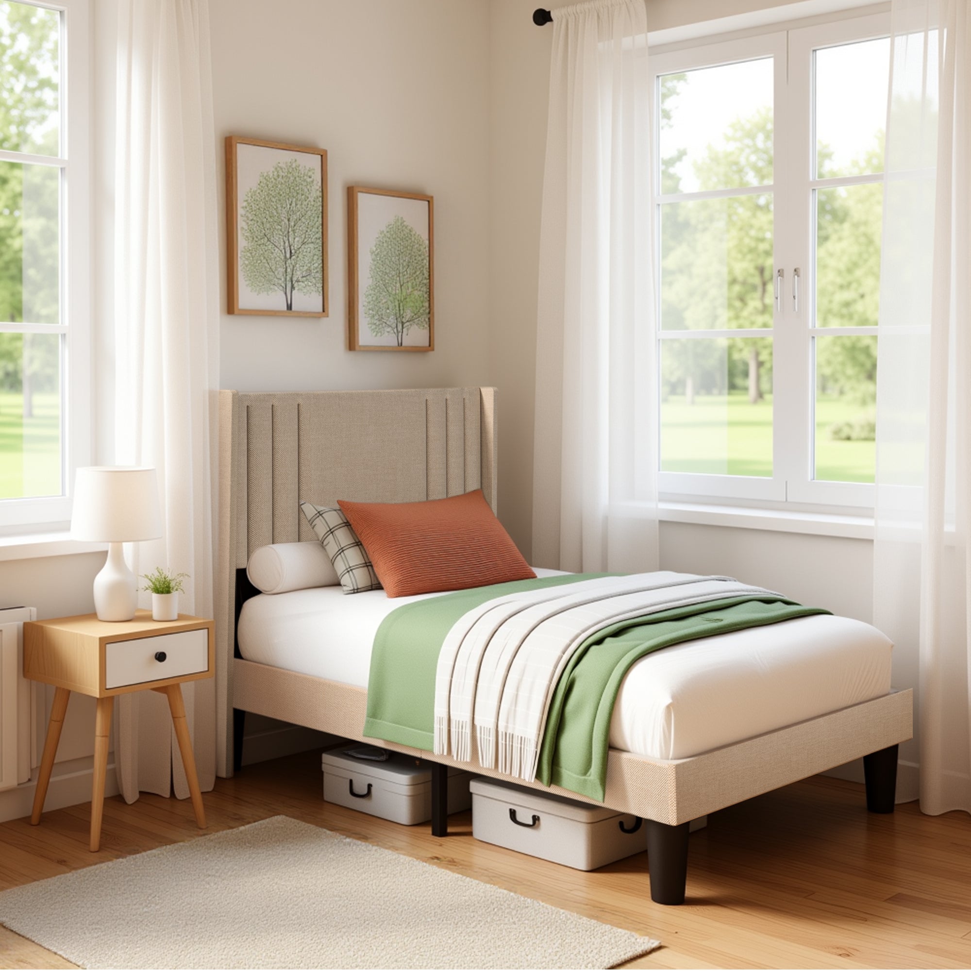 bealife-bf44-einzelbett-polsterbett-beige-208x94-cm image 2