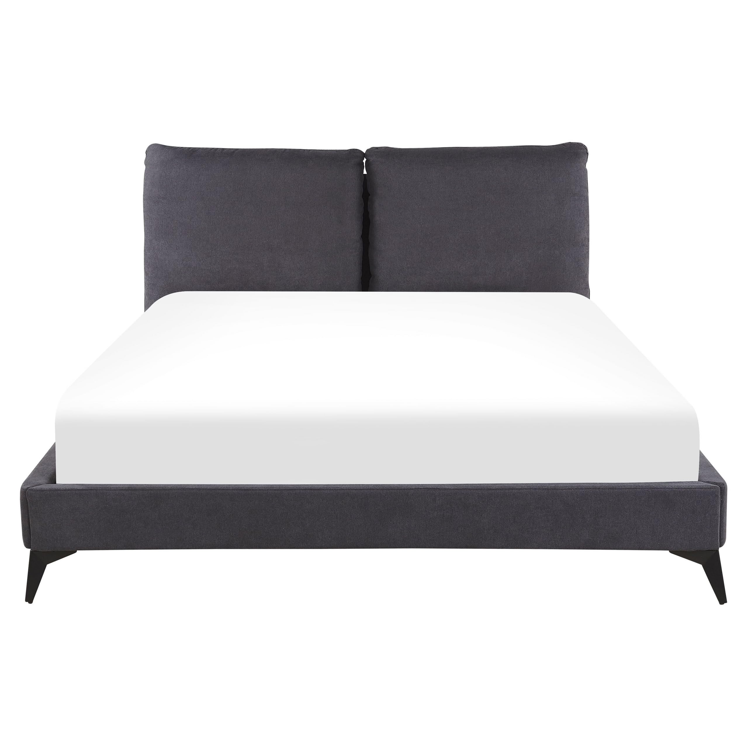 beliani-melle-polsterbett-160x200-dunkelgrau-chenille-lattenrost image 4