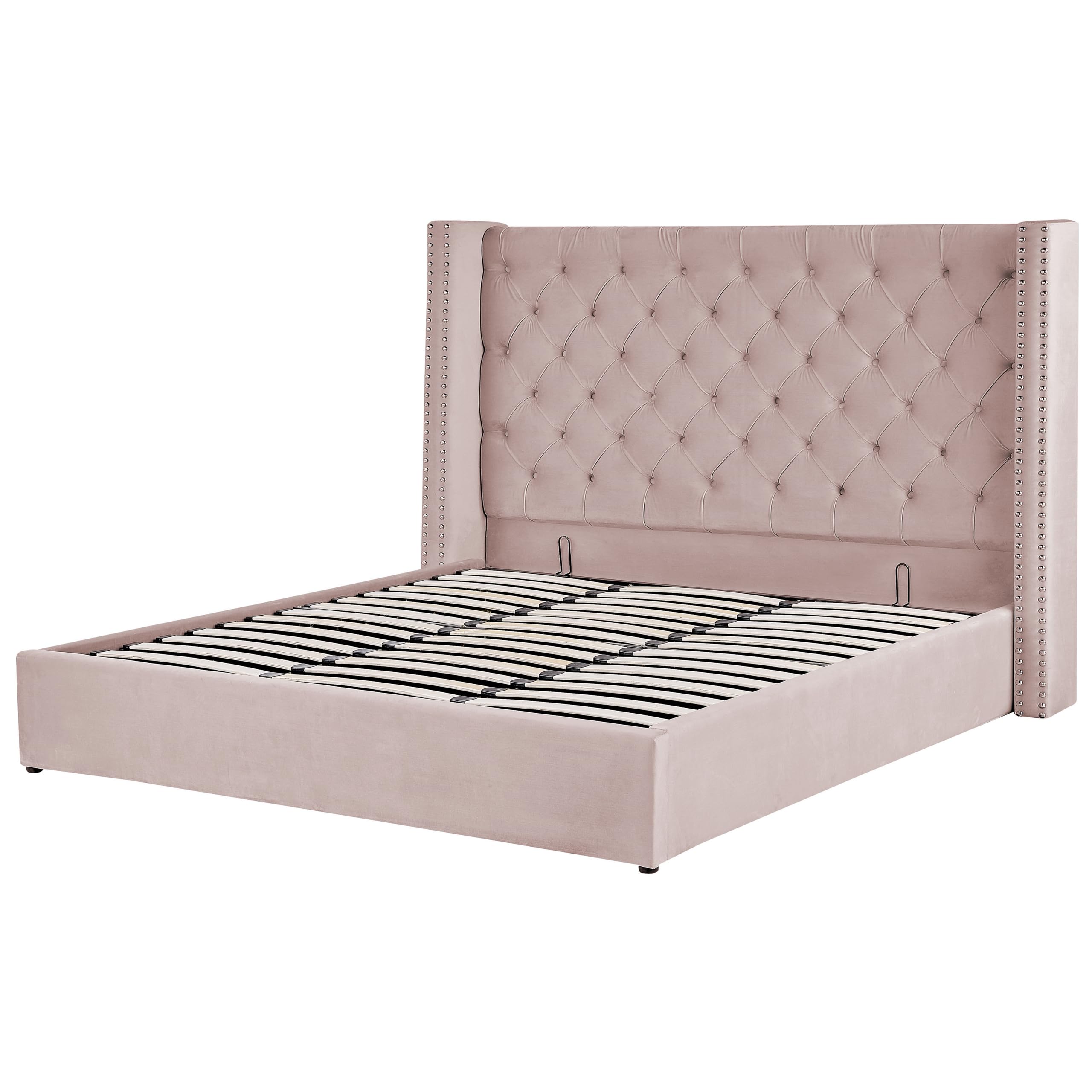 beliani-lubbon-polsterbett-180x200-rosa-samt-mit-bettkasten image 6