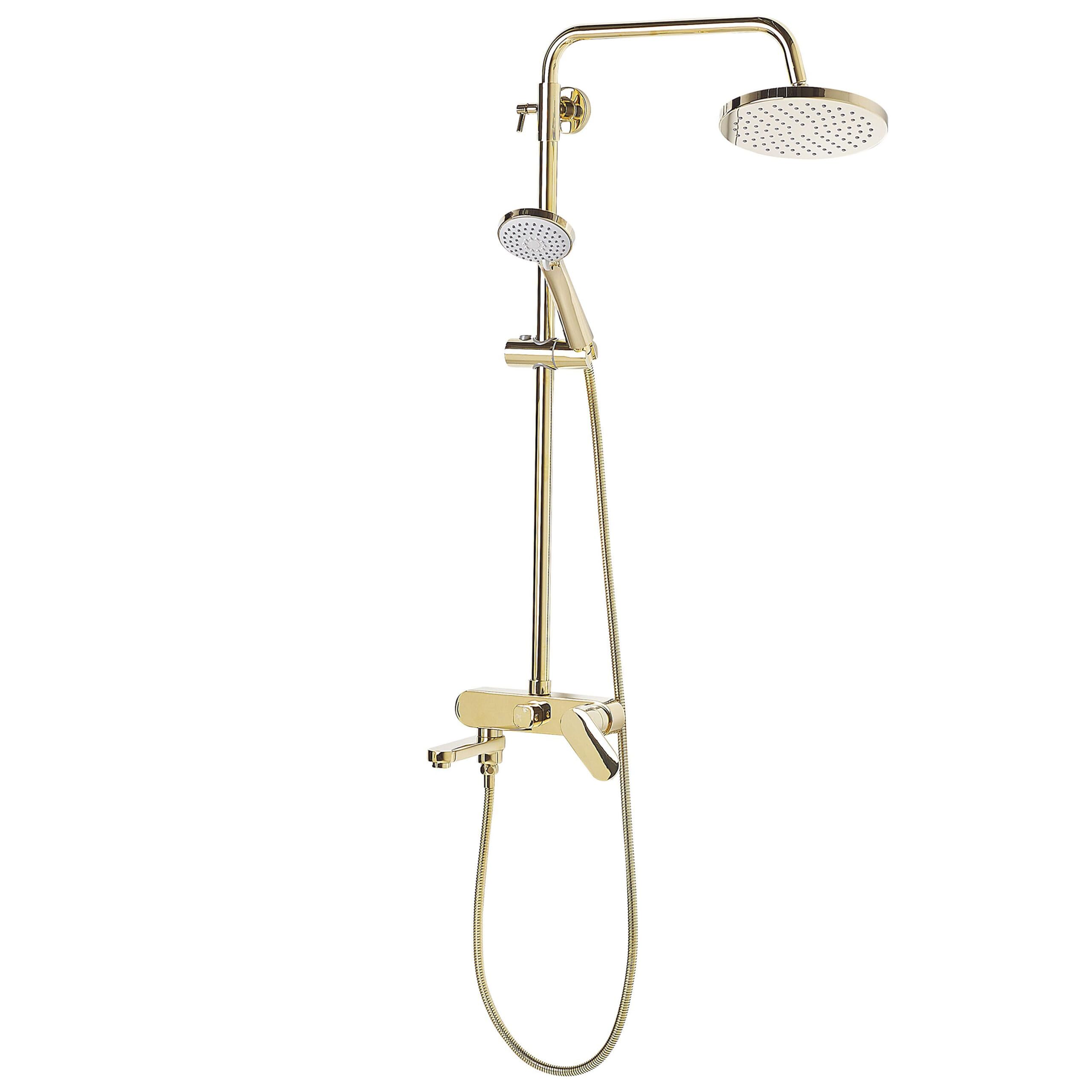 beliani-gurara-duschsystem-gold-kopfbrause-handbrause-messing image 4