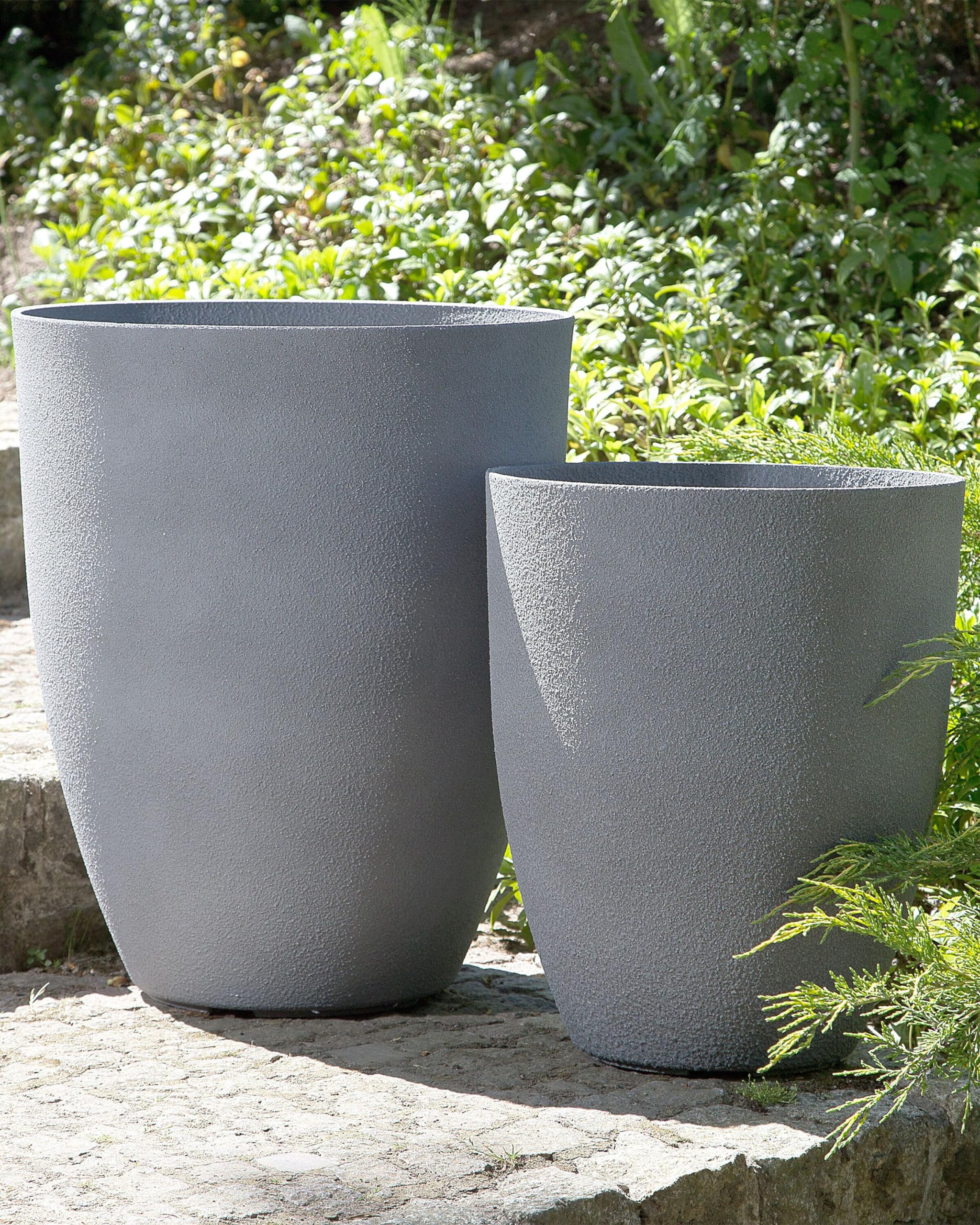 beliani-croton-blumentopf-rund-43cm-grau-40l image 2