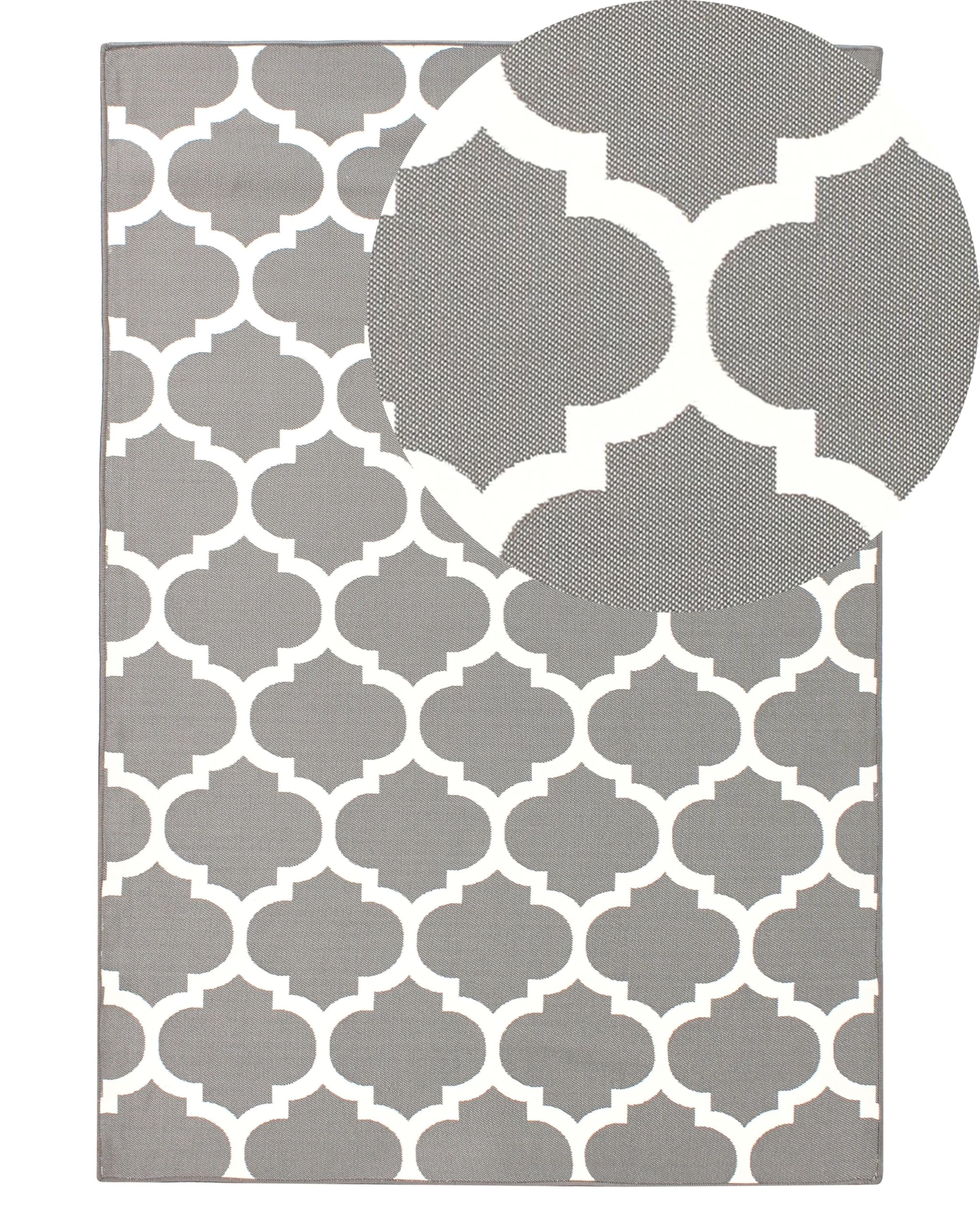 beliani-aksu-teppich-140x200-cm-grau-handgewebt-marokko-muster image 1