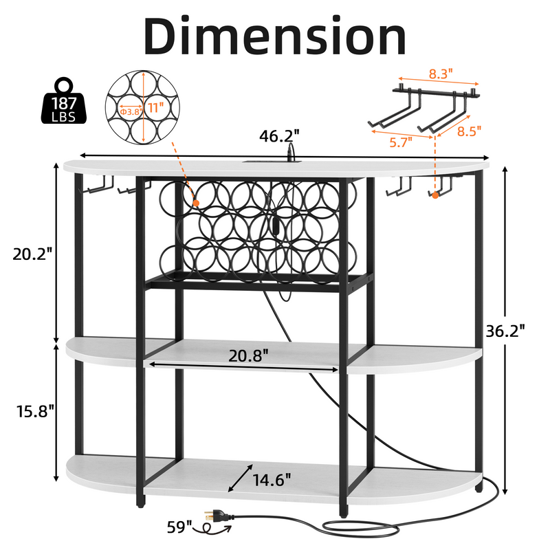 homall-shelf-bar-cabinet-weinregal-braun-mit-rgb-led image 1