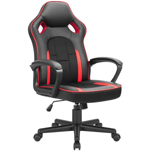 homall-gaming-stuhl-gaming-chair-b-rostuhl-grau-leder image 1