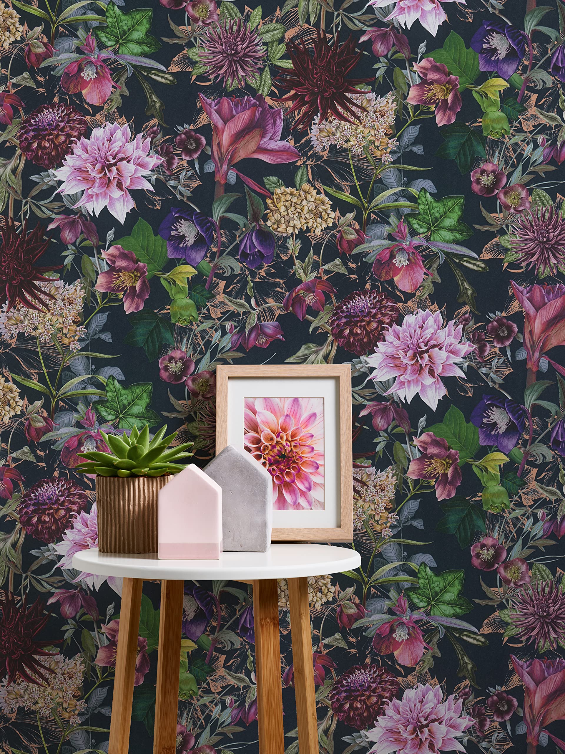a-s-cr-ation-381756-vliestapete-blumentapete-dunkelgr-n-schwarz image 4