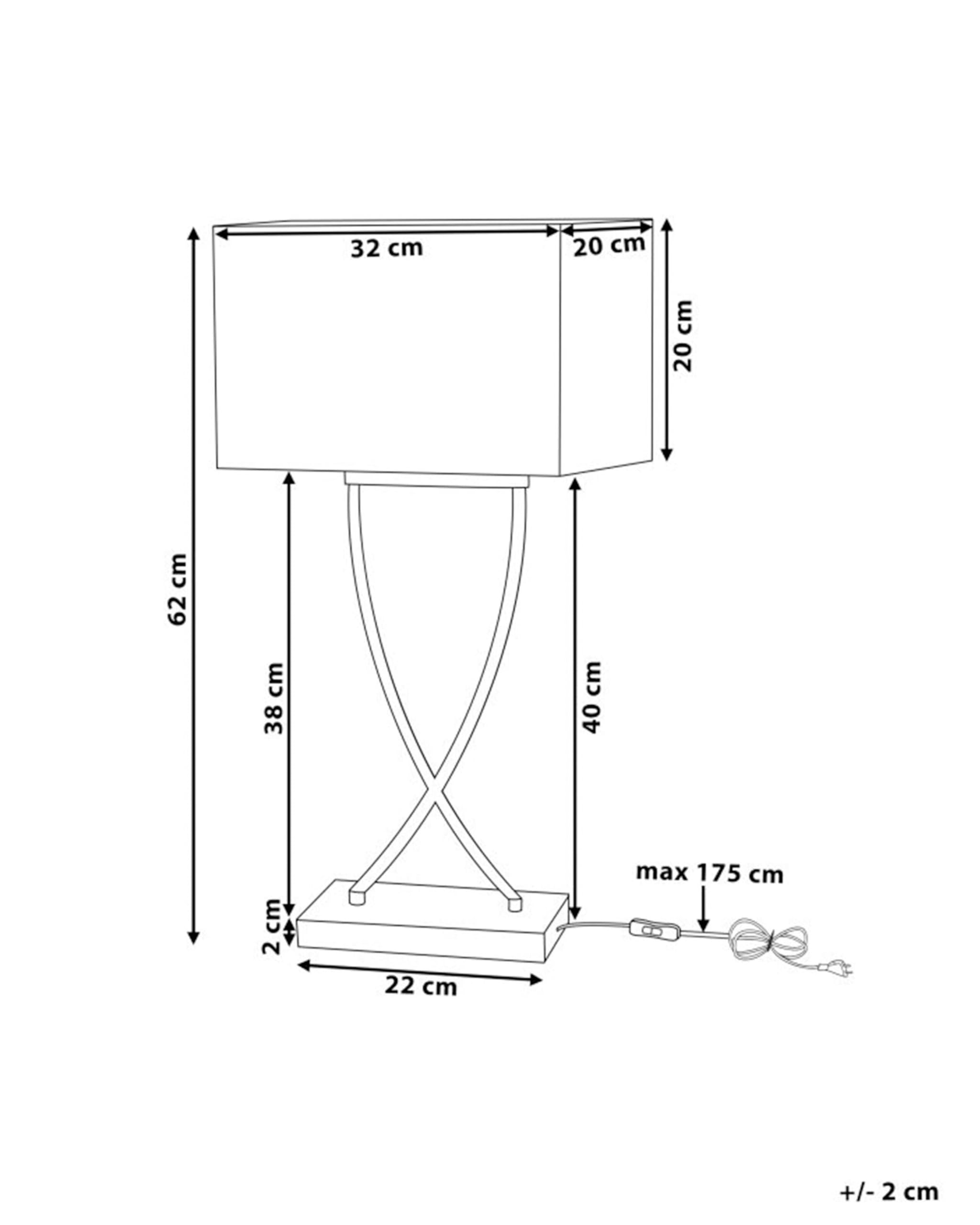 beliani-tischleuchte-schwarz-silber-e14-stoffschirm-62-cm image 3