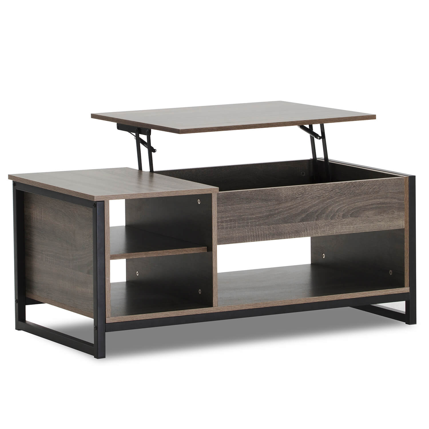 homall-couchtisch-mit-lift-top-schwarz-stauraum image 3