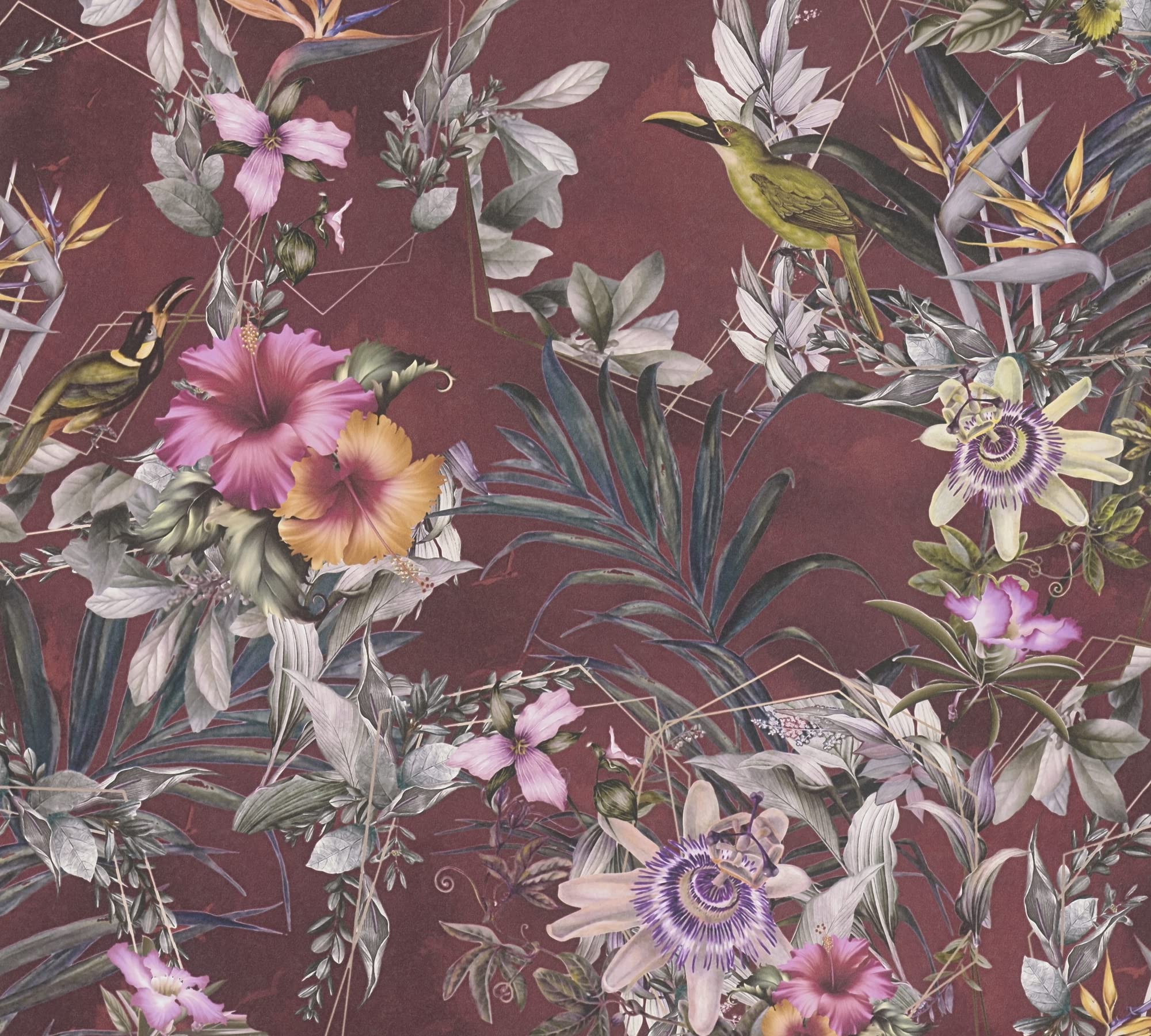 a-s-cr-ation-dream-flowery-381785-vogeltapete-rot-vlies image 2