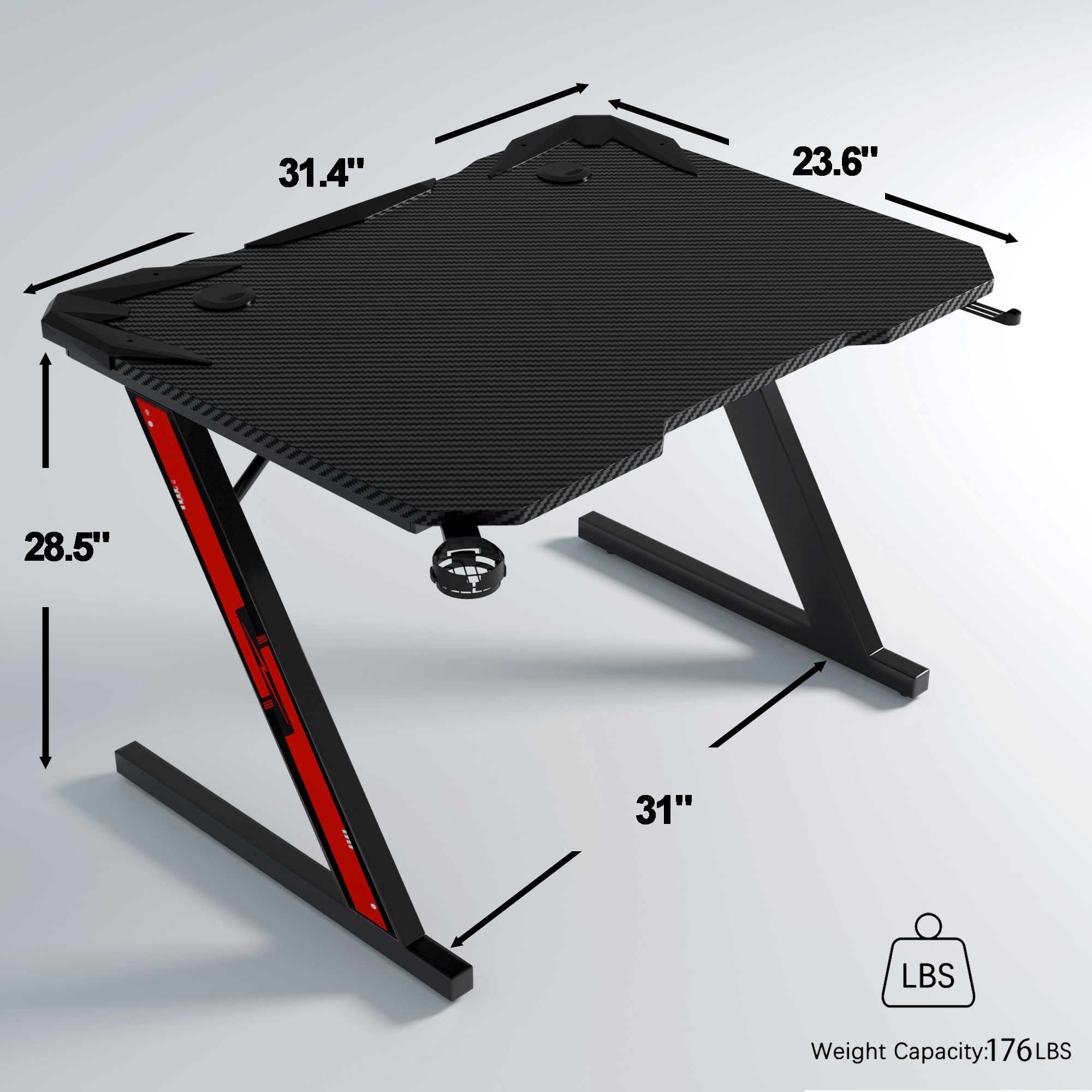 homall-gaming-desk-schreibtisch-44-zoll-schwarz-carbon-z-form image 7