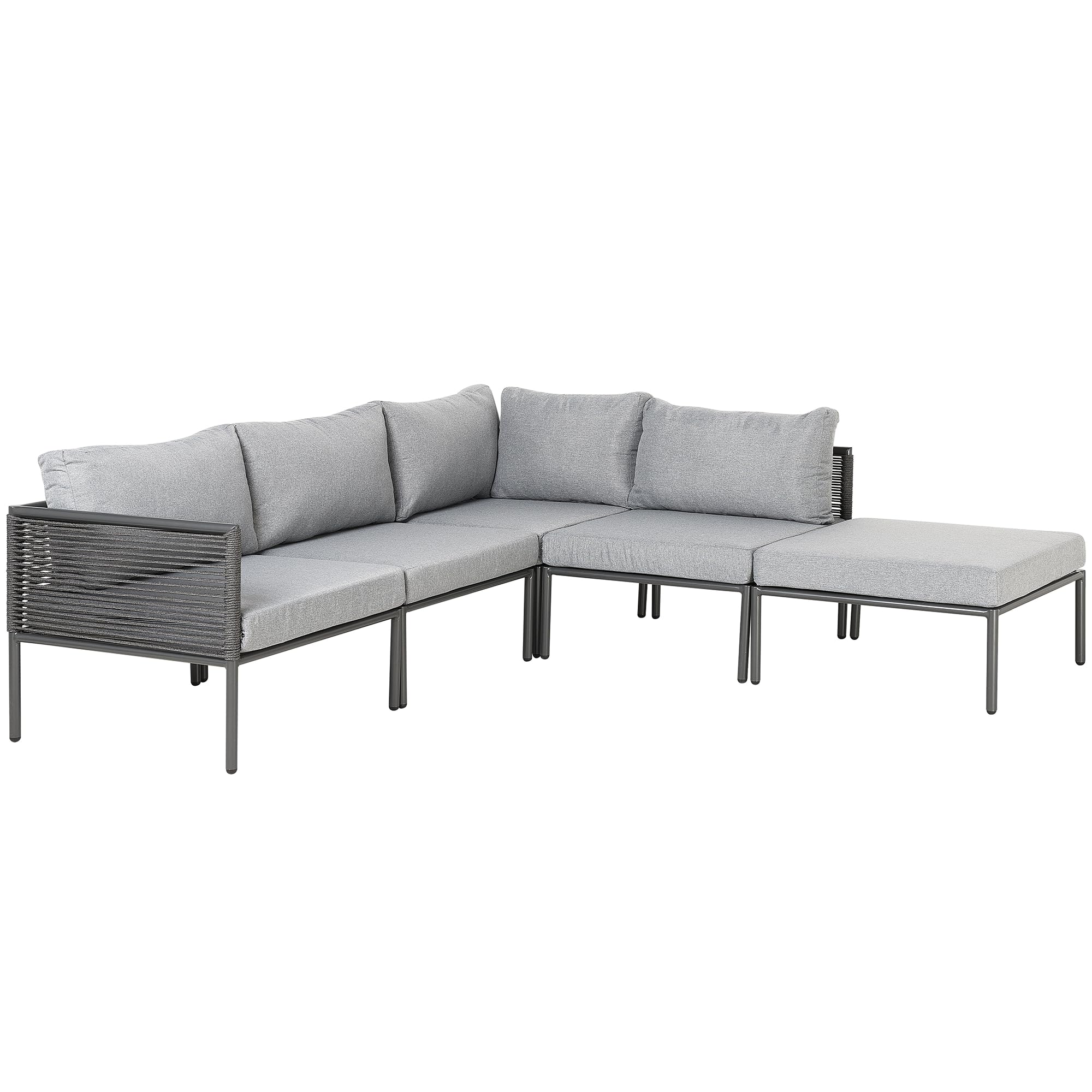 beliani-forano-lounge-set-aluminium-6-personen-couchtisch-grau image 6