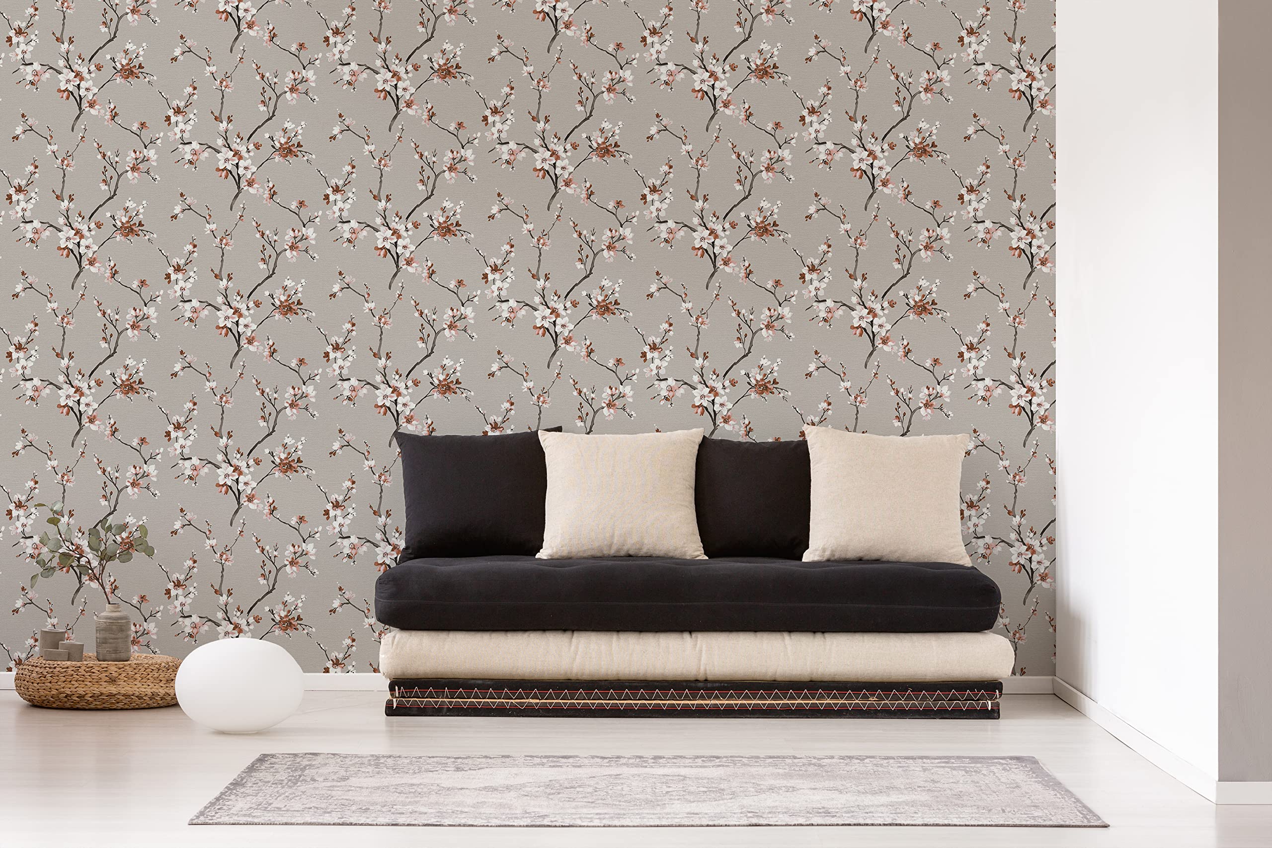 livingwalls-desert-lodge-vliestapete-grau-blumen-vintage image 5