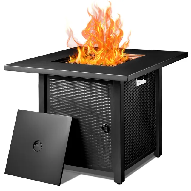 homall-patio-furniture-feuertisch-gas-71-cm-rattan-50-000btu image 1
