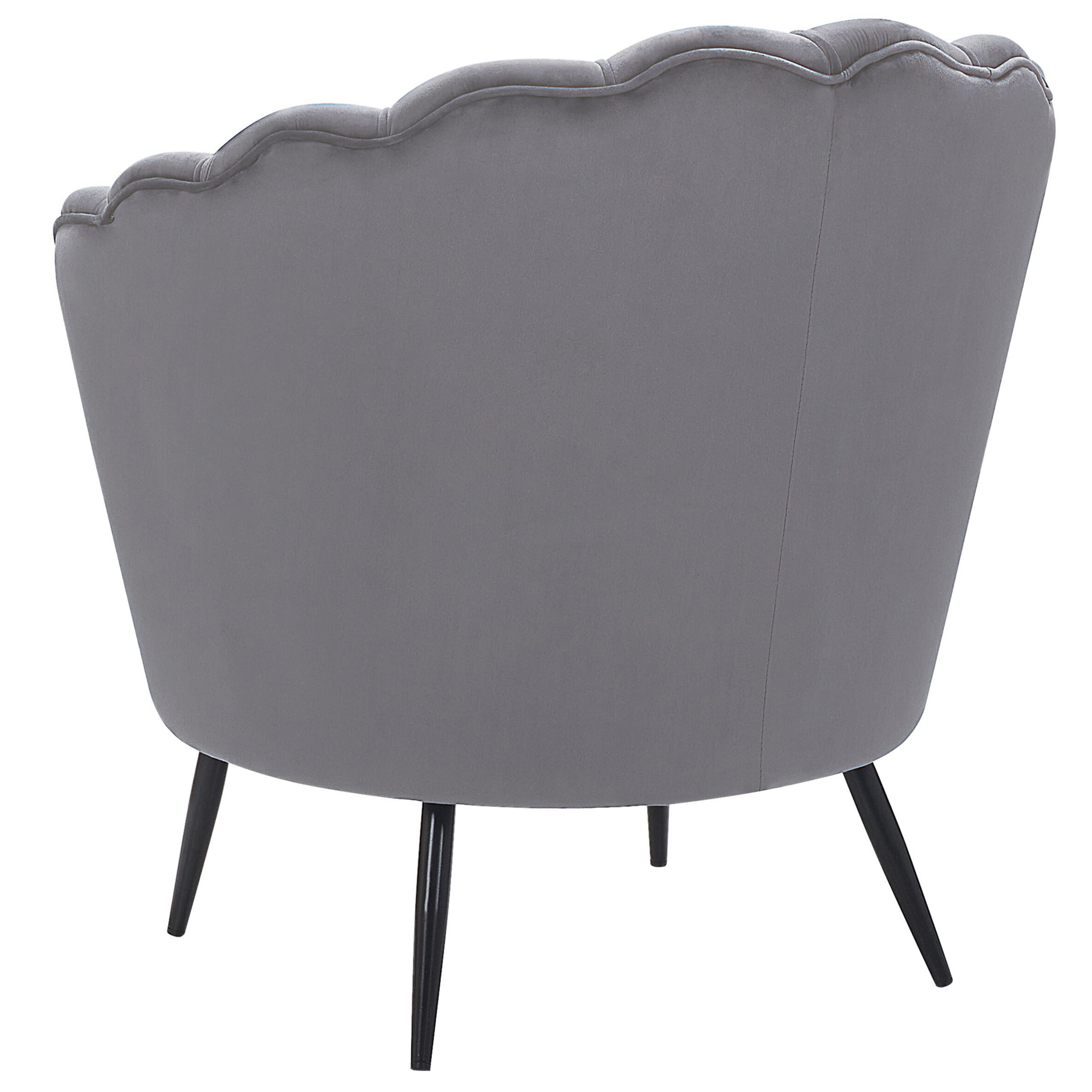 beliani-lovikka-retro-sessel-samt-grau-mit-metallbeinen image 6