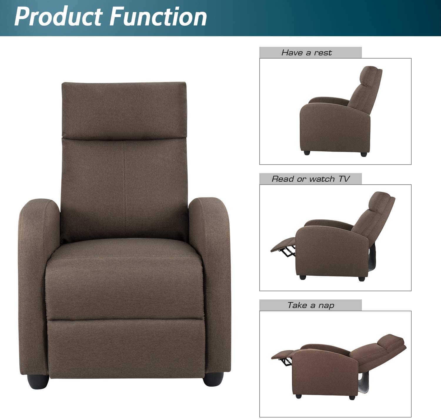 homall-recliner-chair-relaxsessel-stoff-beige-verstellbar-165 image 6