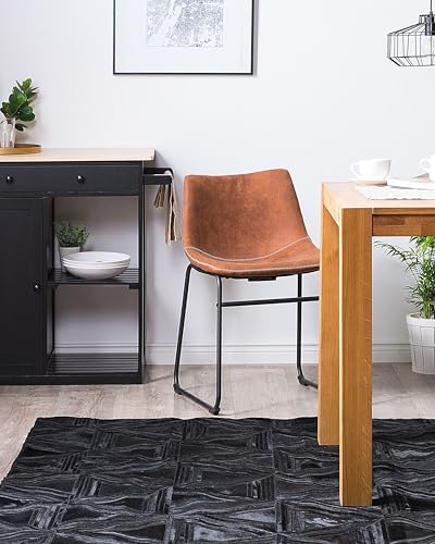 beliani-kasar-teppich-leder-schwarz-140x200-cm image 8