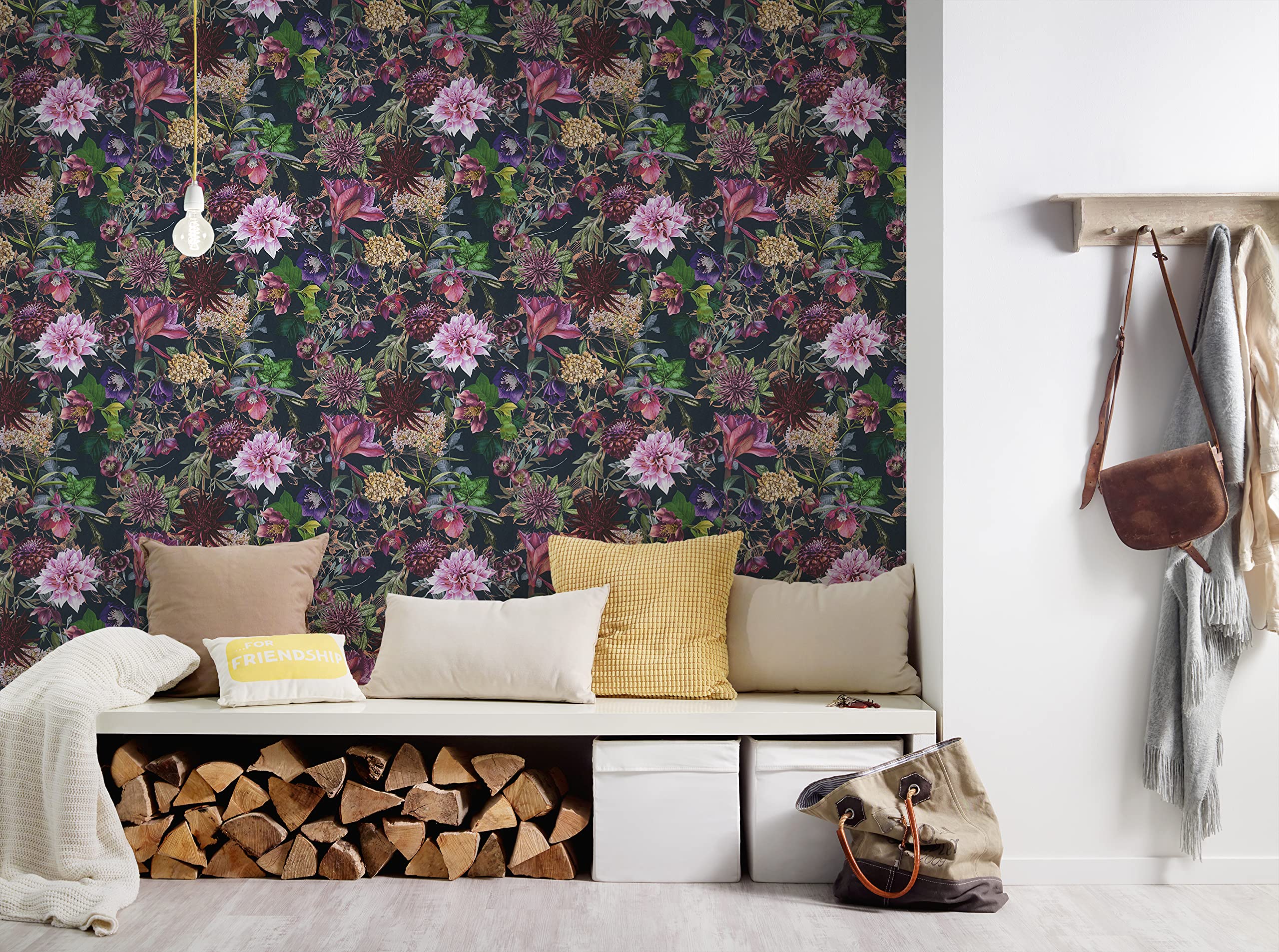 a-s-cr-ation-381756-vliestapete-blumentapete-dunkelgr-n-schwarz image 7