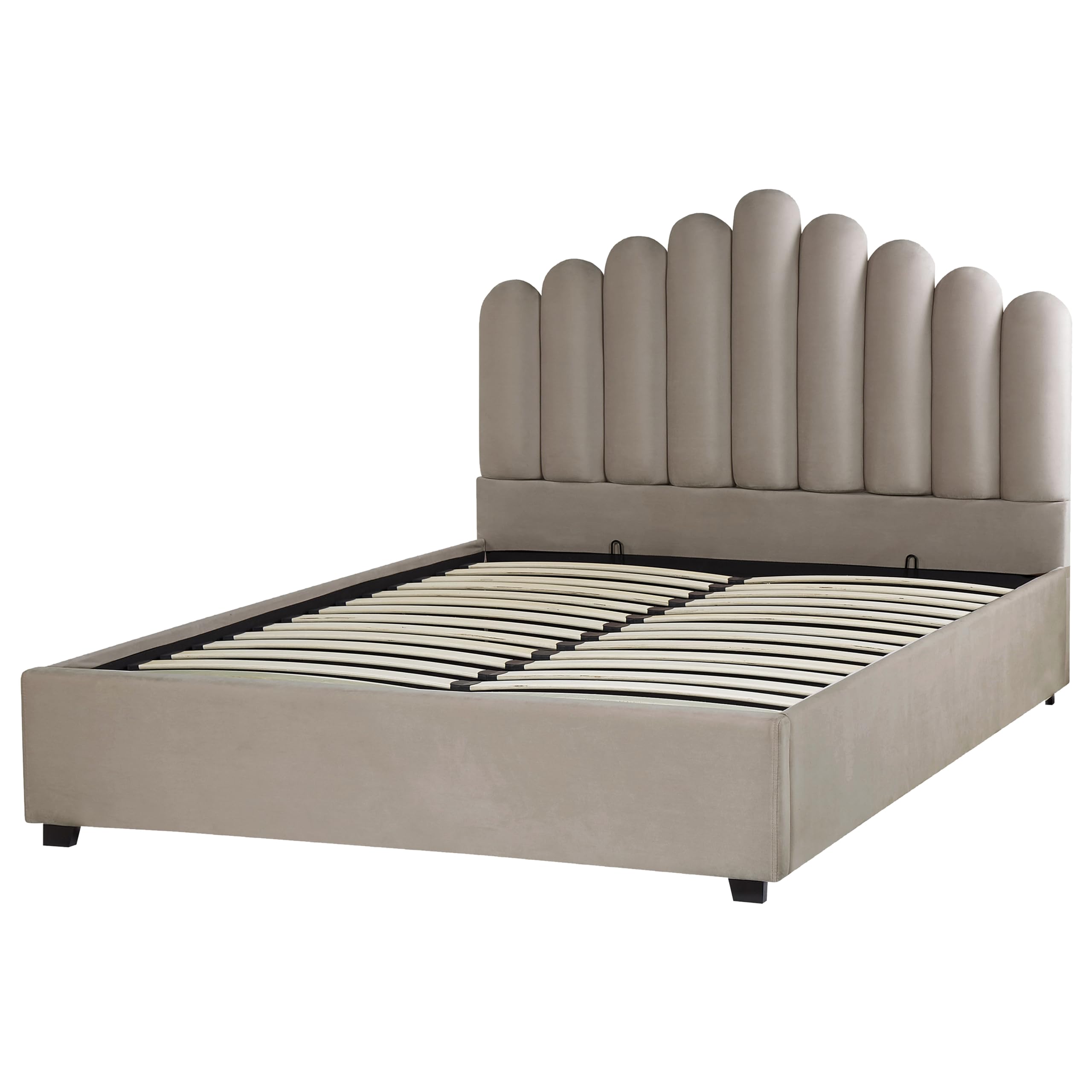beliani-vincennes-polsterbett-samt-taupe-160x200-muschel image 5