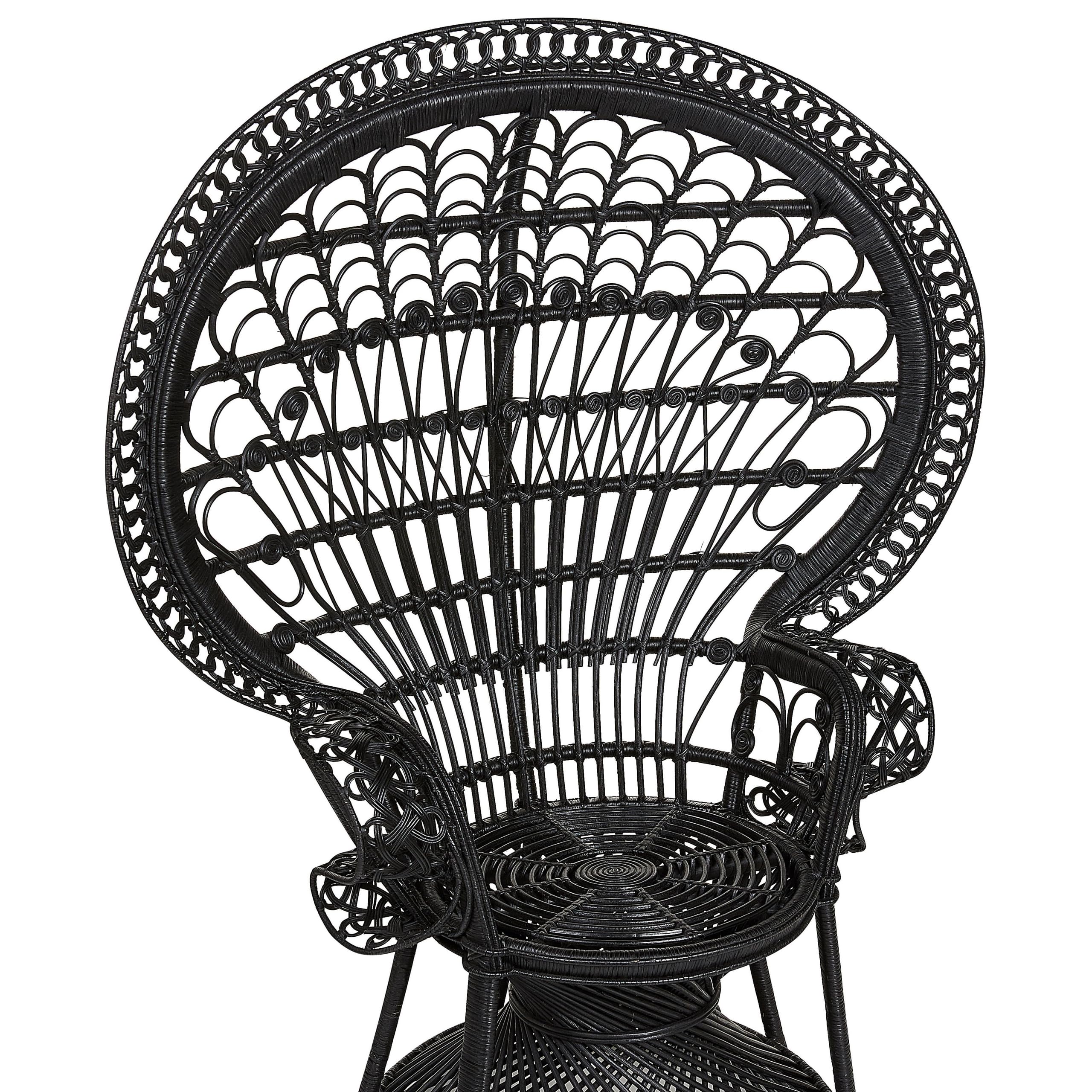 beliani-emmanuelle-pfauensessel-rattan-schwarz-mit-kissen image 7