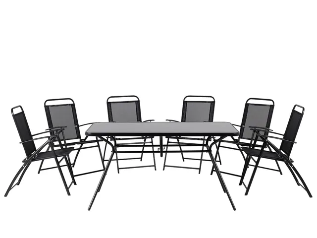 beliani-livo-gartenm-bel-set-7-tlg-schwarz-stahl-glas image 1