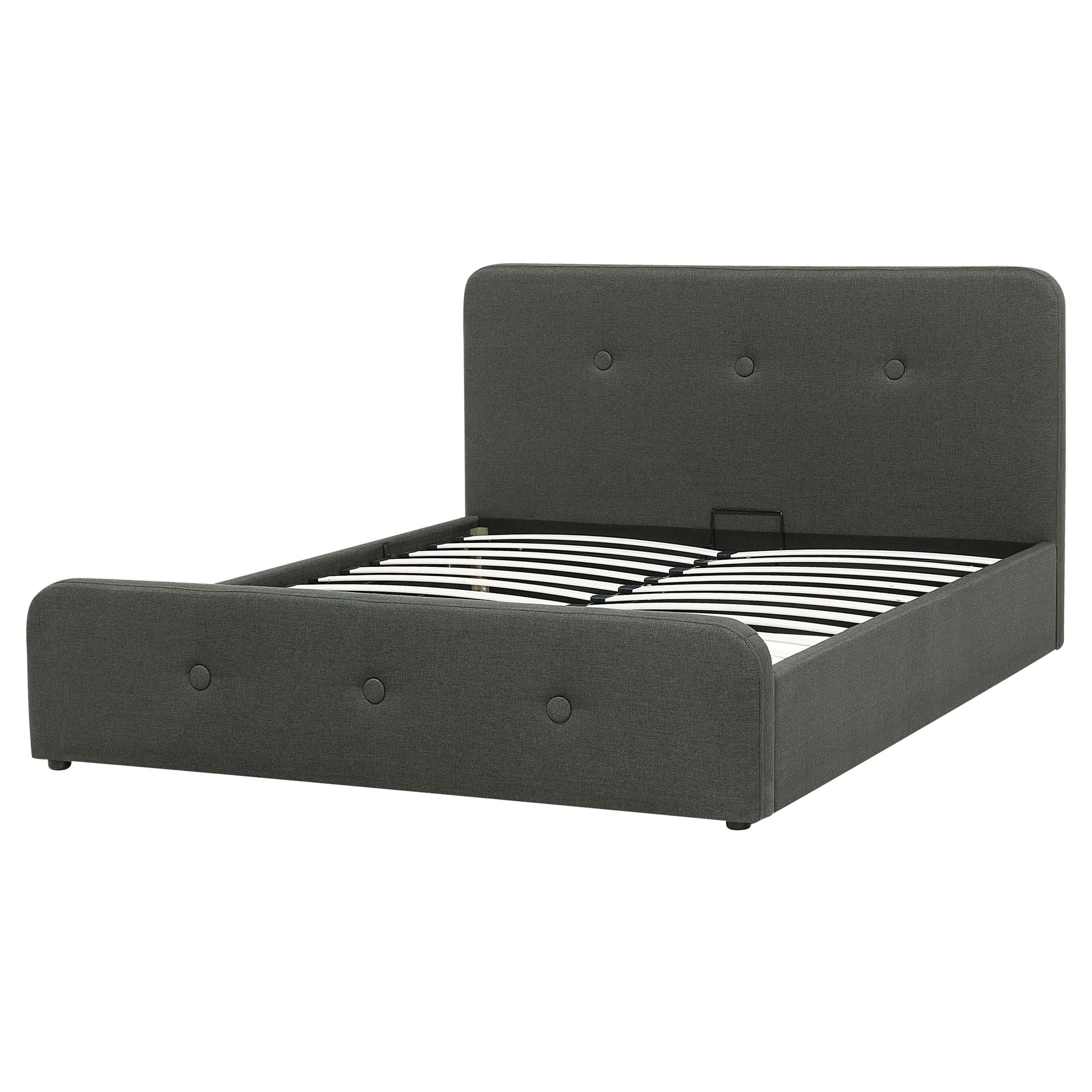 beliani-rentiere-bett-160x200-dunkelgrau-stoff-mit-stauraum image 5
