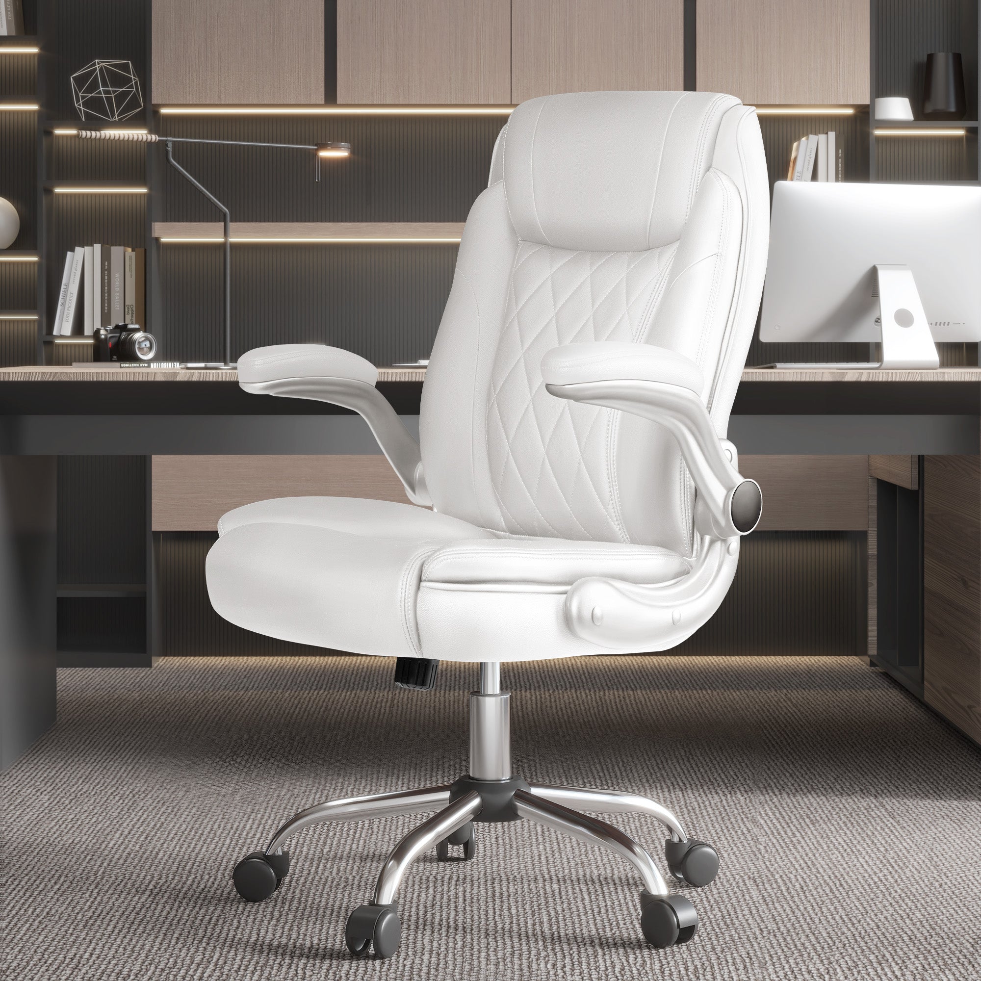 homall-office-leather-chair-chefsessel-schwarz-kunstleder-hoch image 4