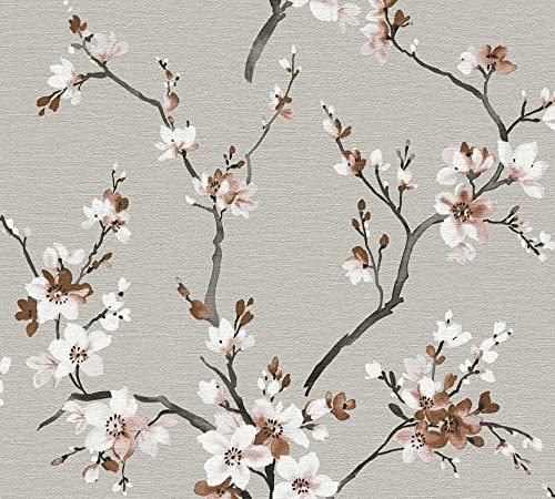 livingwalls-desert-lodge-vliestapete-grau-blumen-vintage image 8