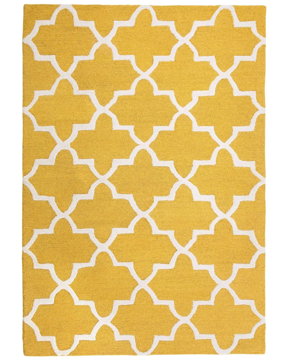 beliani-teppiche-wollteppich-gelb-beige-160x230-cm-kurzflor image 1