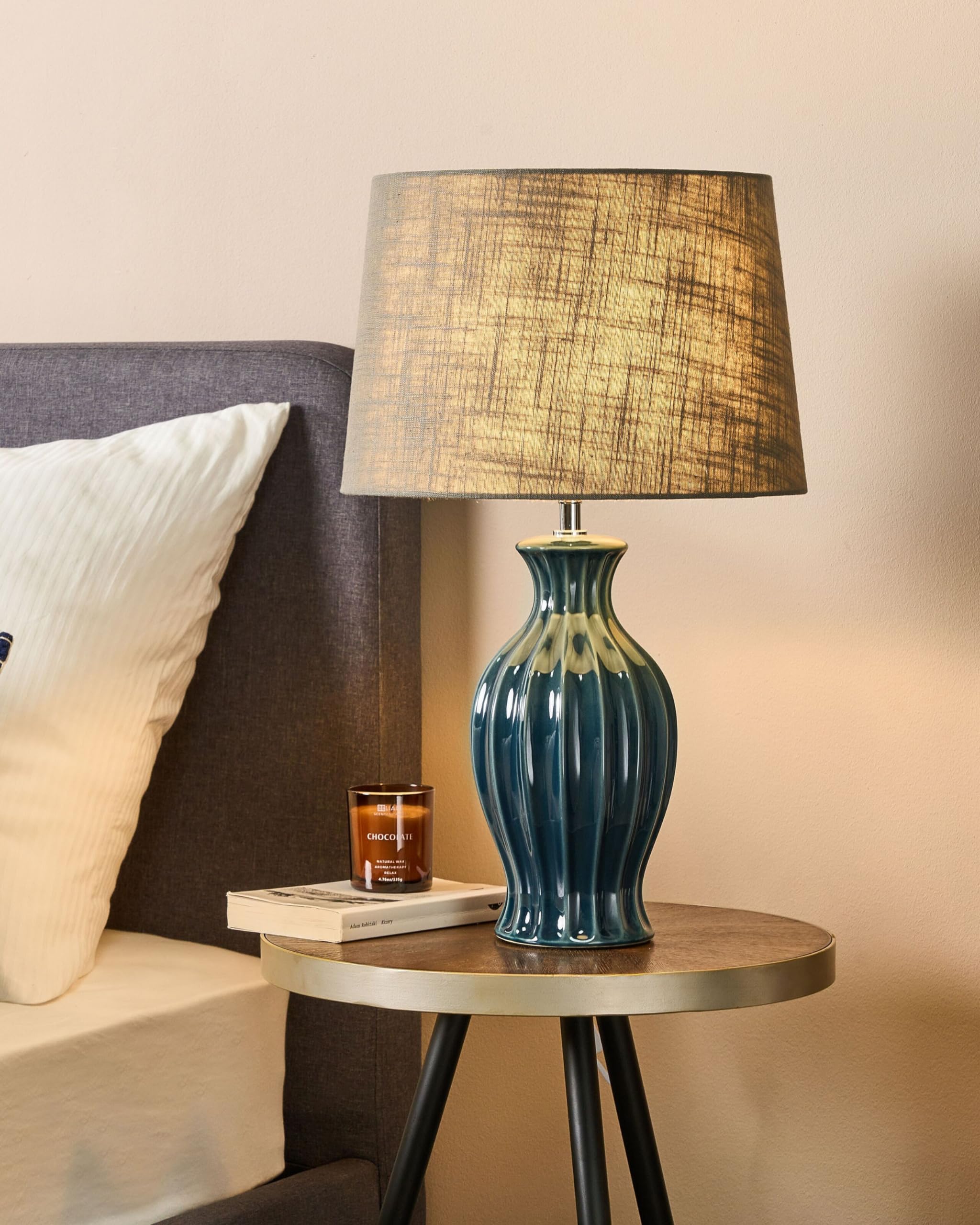 beliani-samina-tischlampe-keramik-dunkelgr-n-taupe-59cm image 2