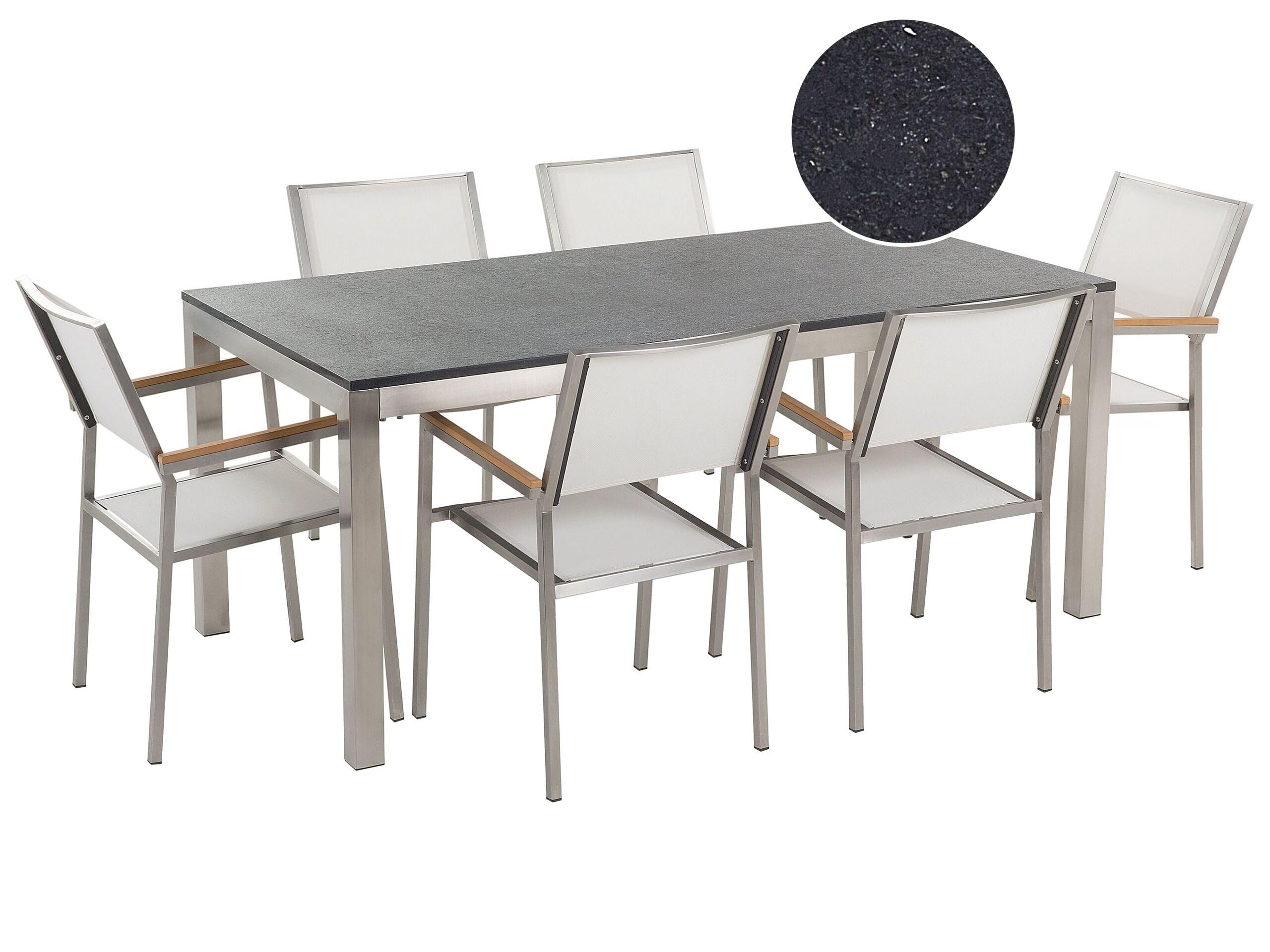 beliani-grosseto-gartenm-belset-180-cm-schwarz-wei-granit-2 image 1