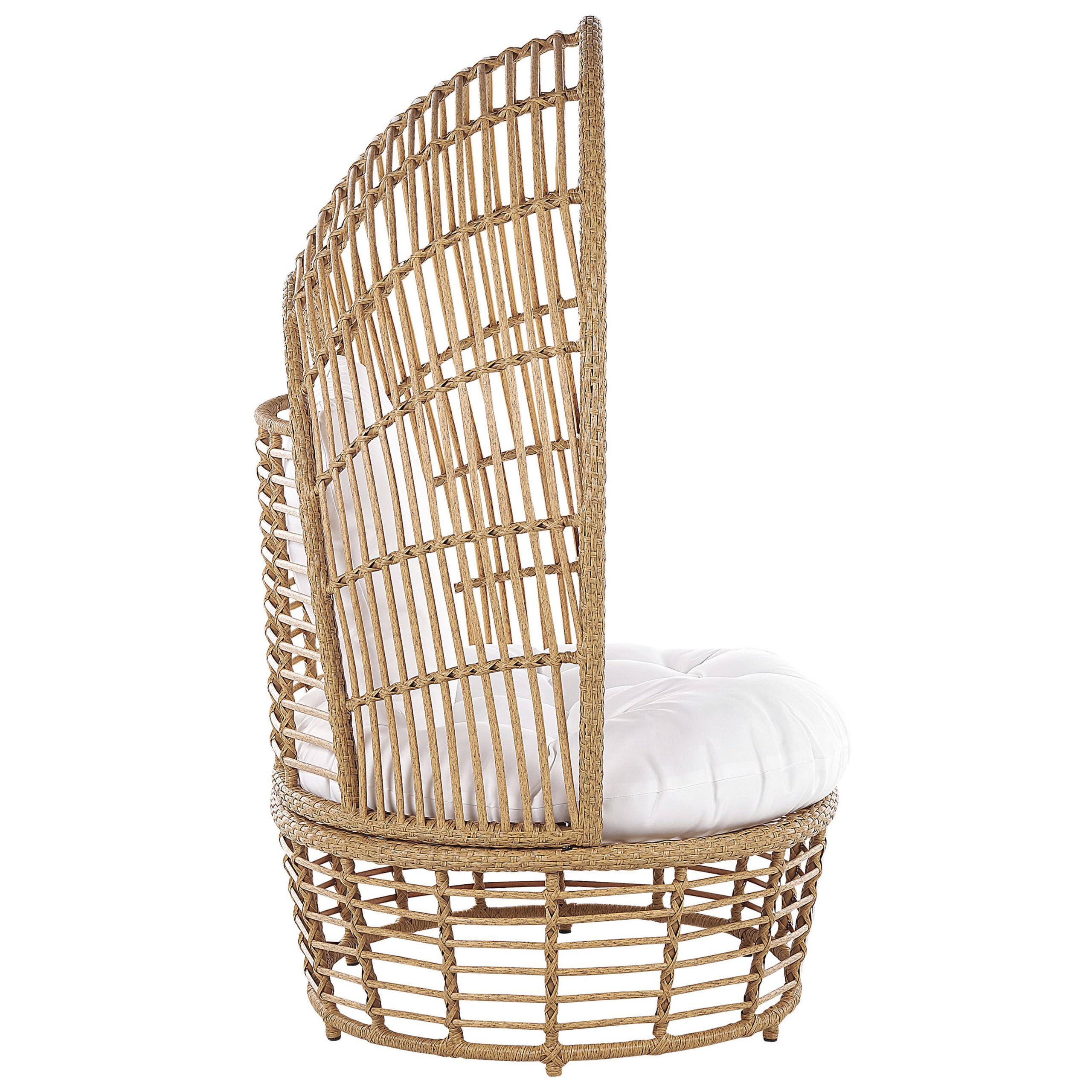 beliani-lido-korbsessel-rattan-beige-mit-kissen image 5