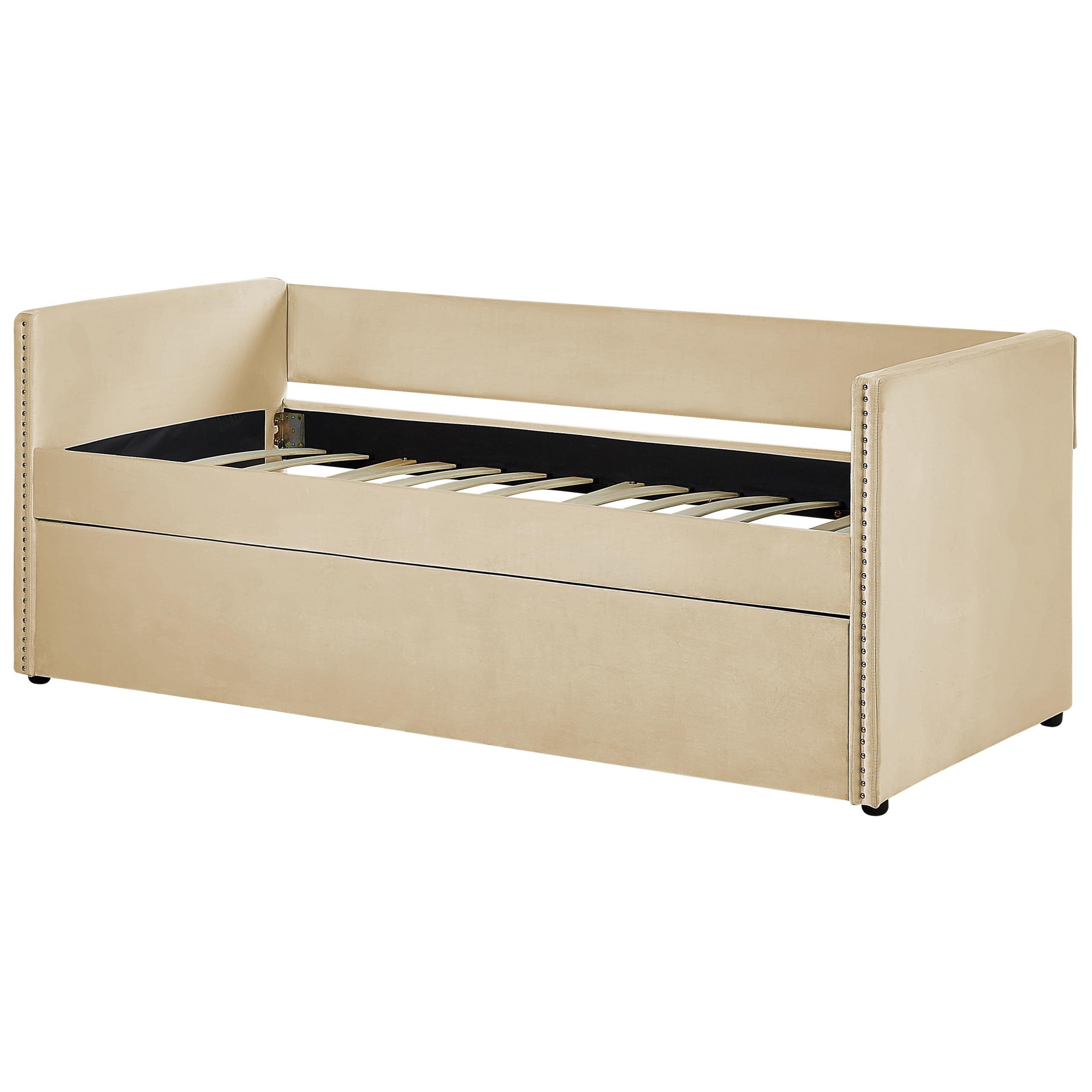 beliani-troyes-tagesbett-90x200-beige-samt-ausziehbar image 5