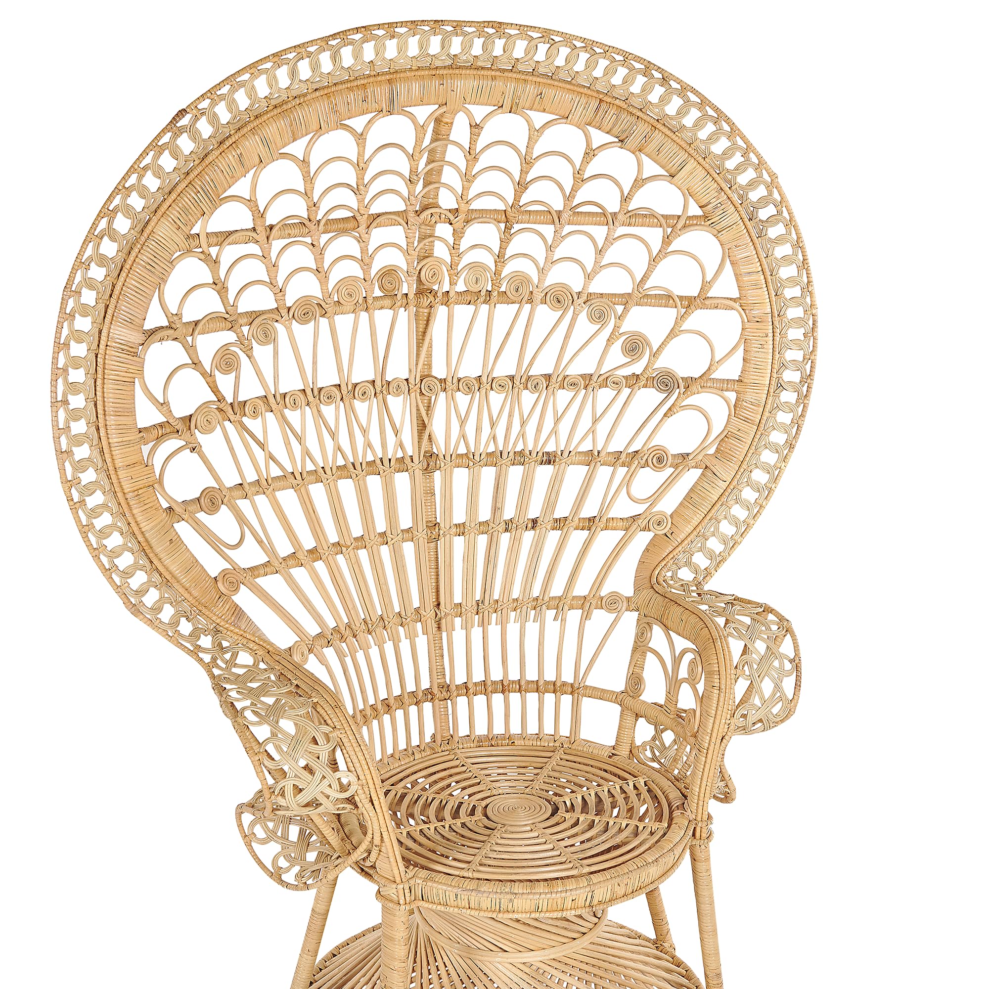 beliani-emmanuelle-pfauensessel-rattan-beige-kissen image 7