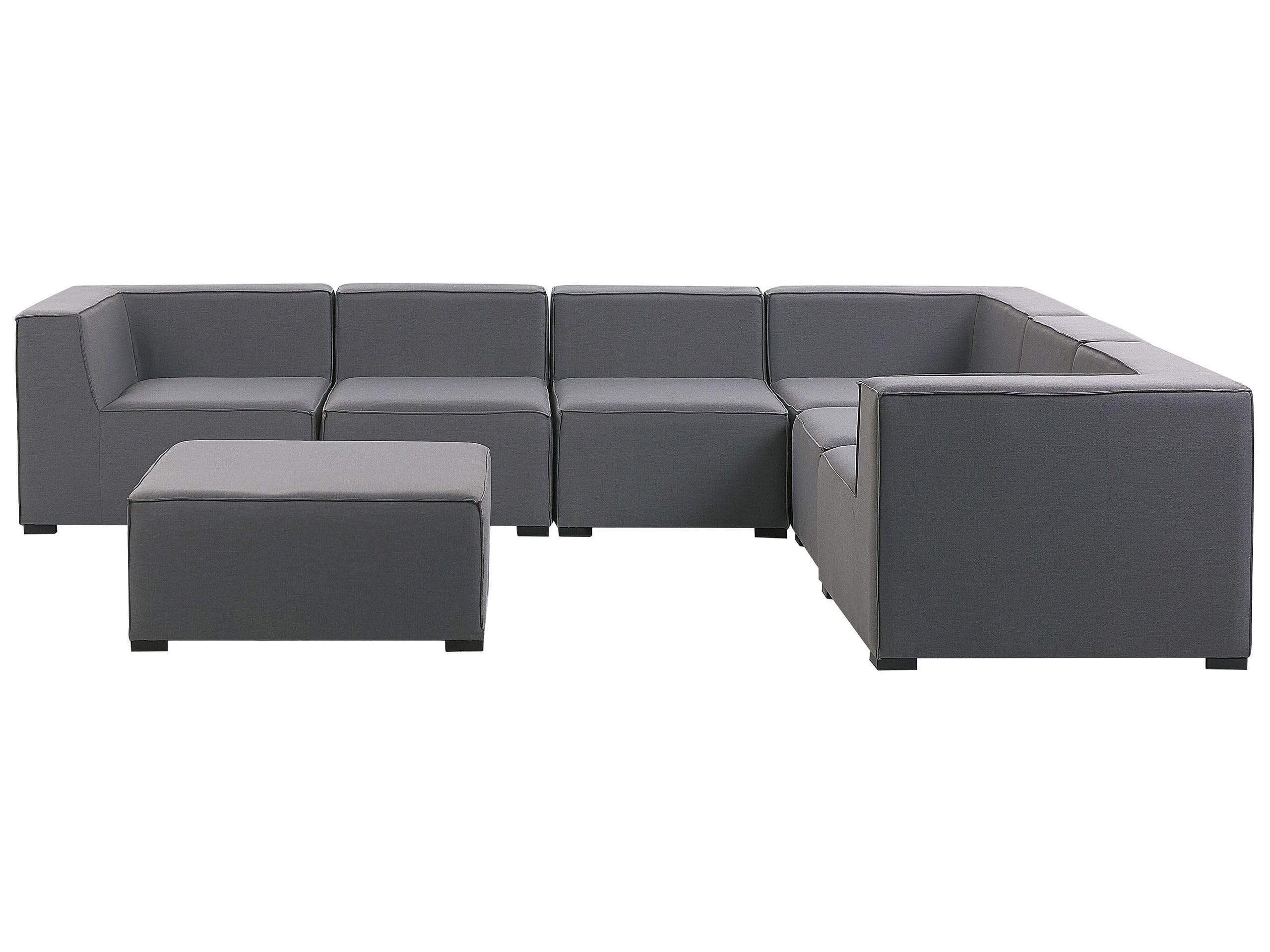 beliani-arezzo-lounge-set-7-teilig-grau-linksseitig-outdoor image 1