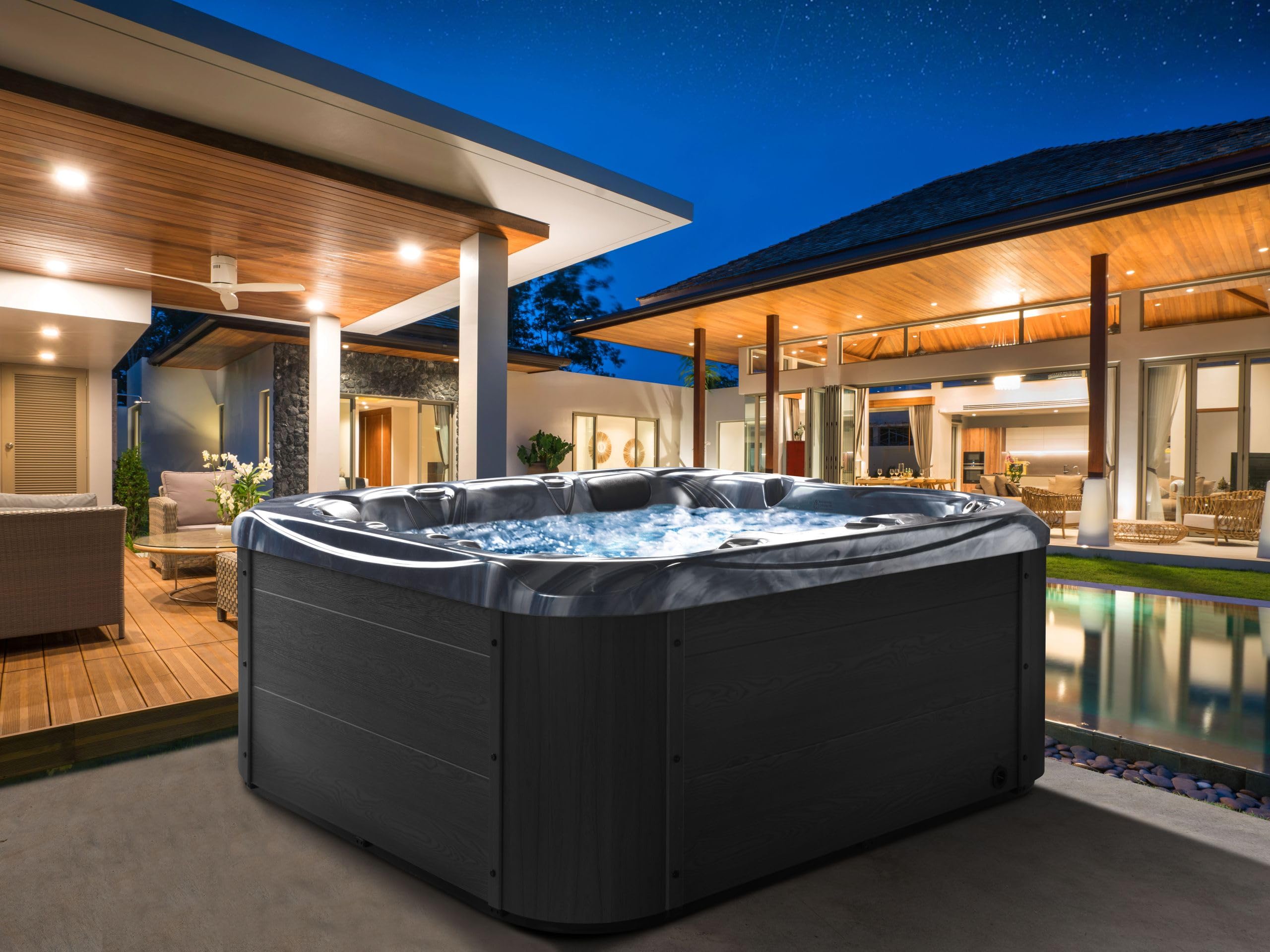 beliani-lastarria-outdoor-whirlpool-200x200-cm-grau-mit-led image 2