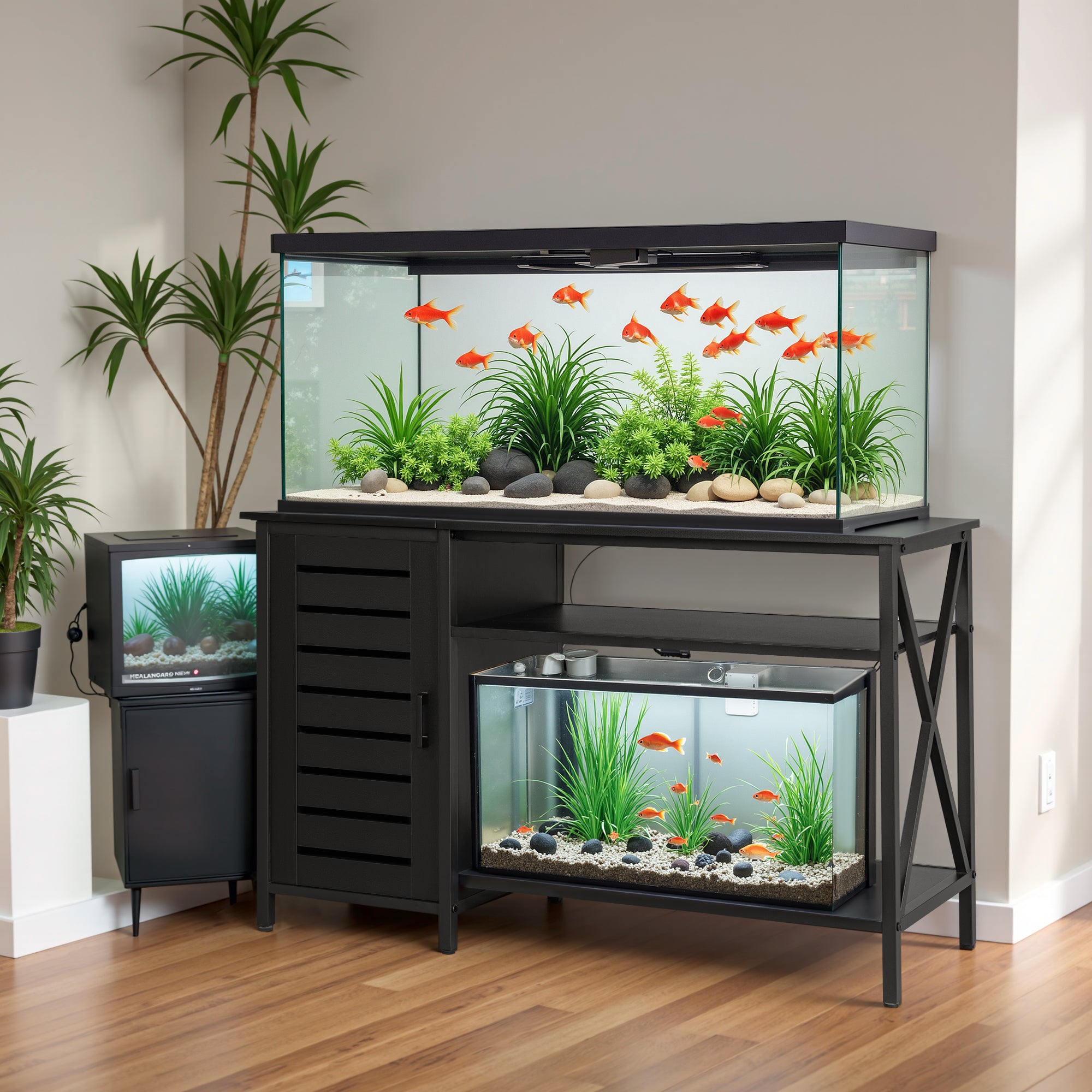 homall-shelf-aquarium-unterschrank-schwarz-55-75-gallonen image 5